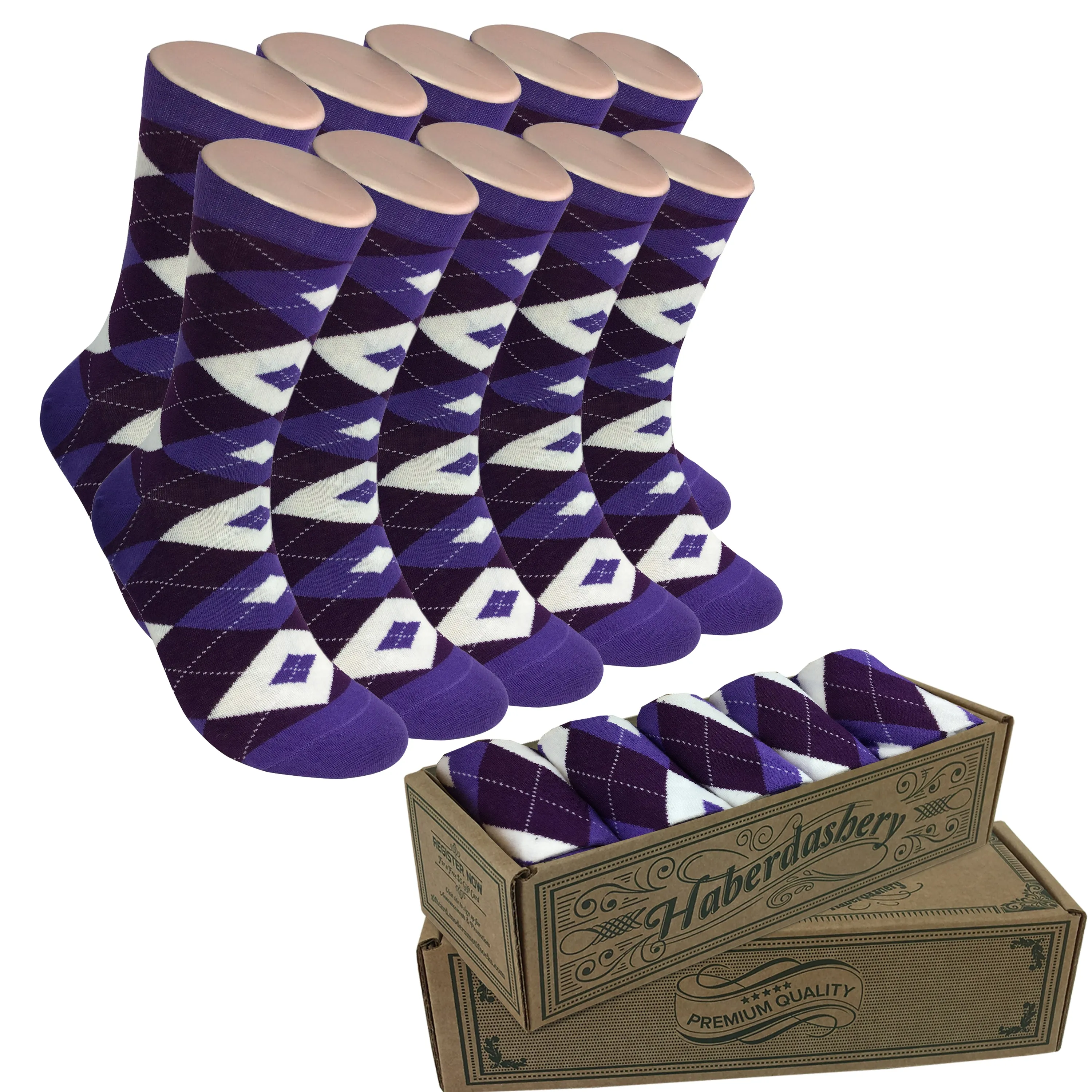 5 Pair Men's Matching Fashionable Dress Socks Gift Box - Groomsmen Weddings Party Socks