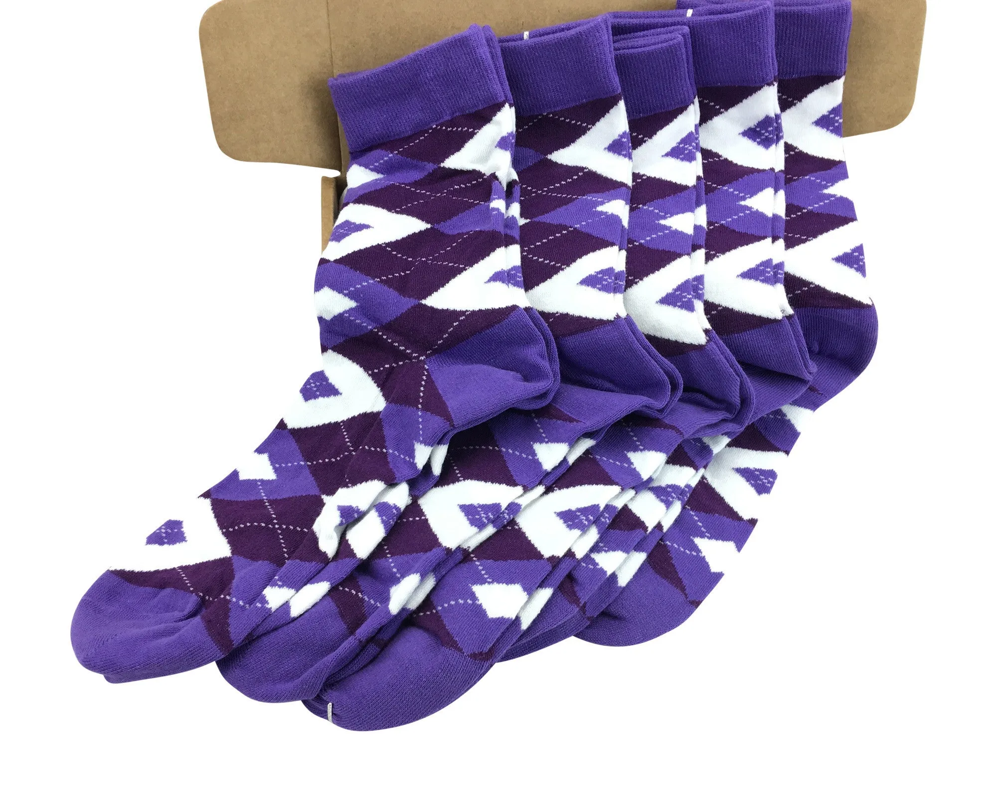 5 Pair Men's Matching Fashionable Dress Socks Gift Box - Groomsmen Weddings Party Socks