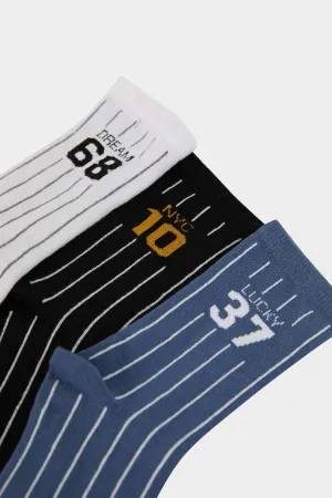 Boy 3 Pcs Cotton Long Socks