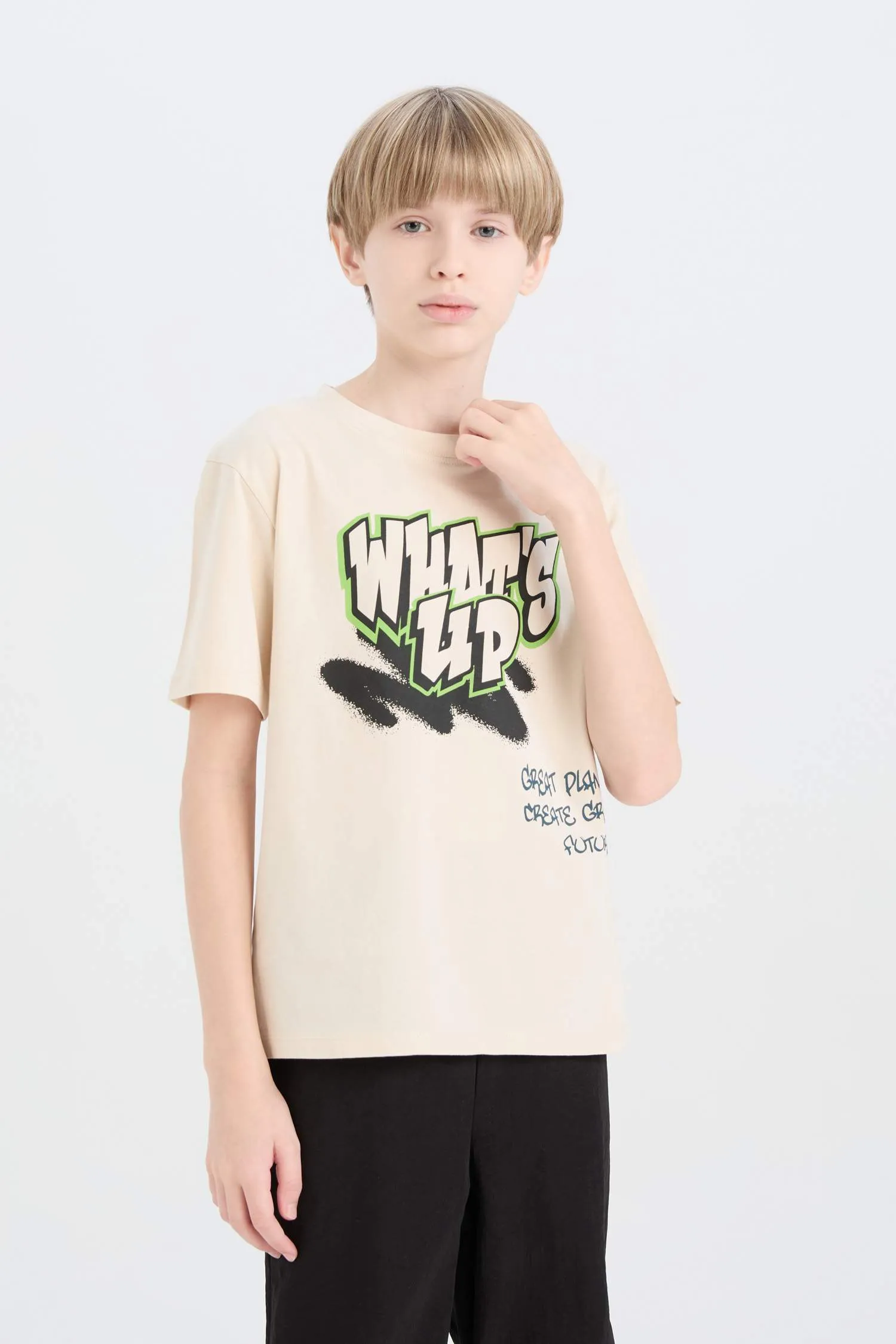 Boy Crew Neck Printed Short Sleeve T-Shirt