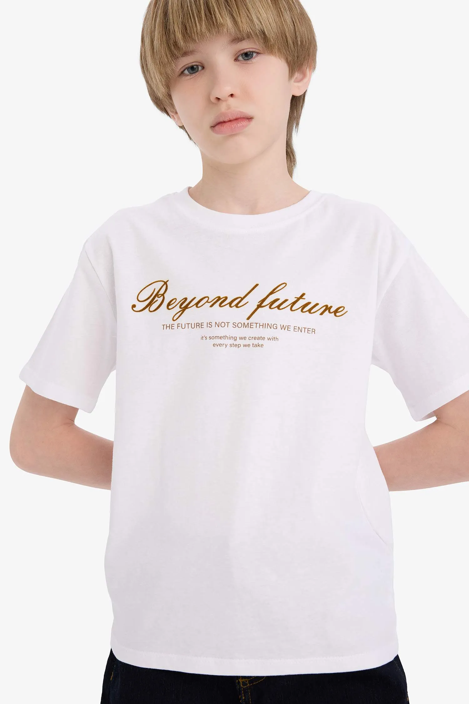 Boy Printed Crew Neck Short Sleeve T-Shirt
