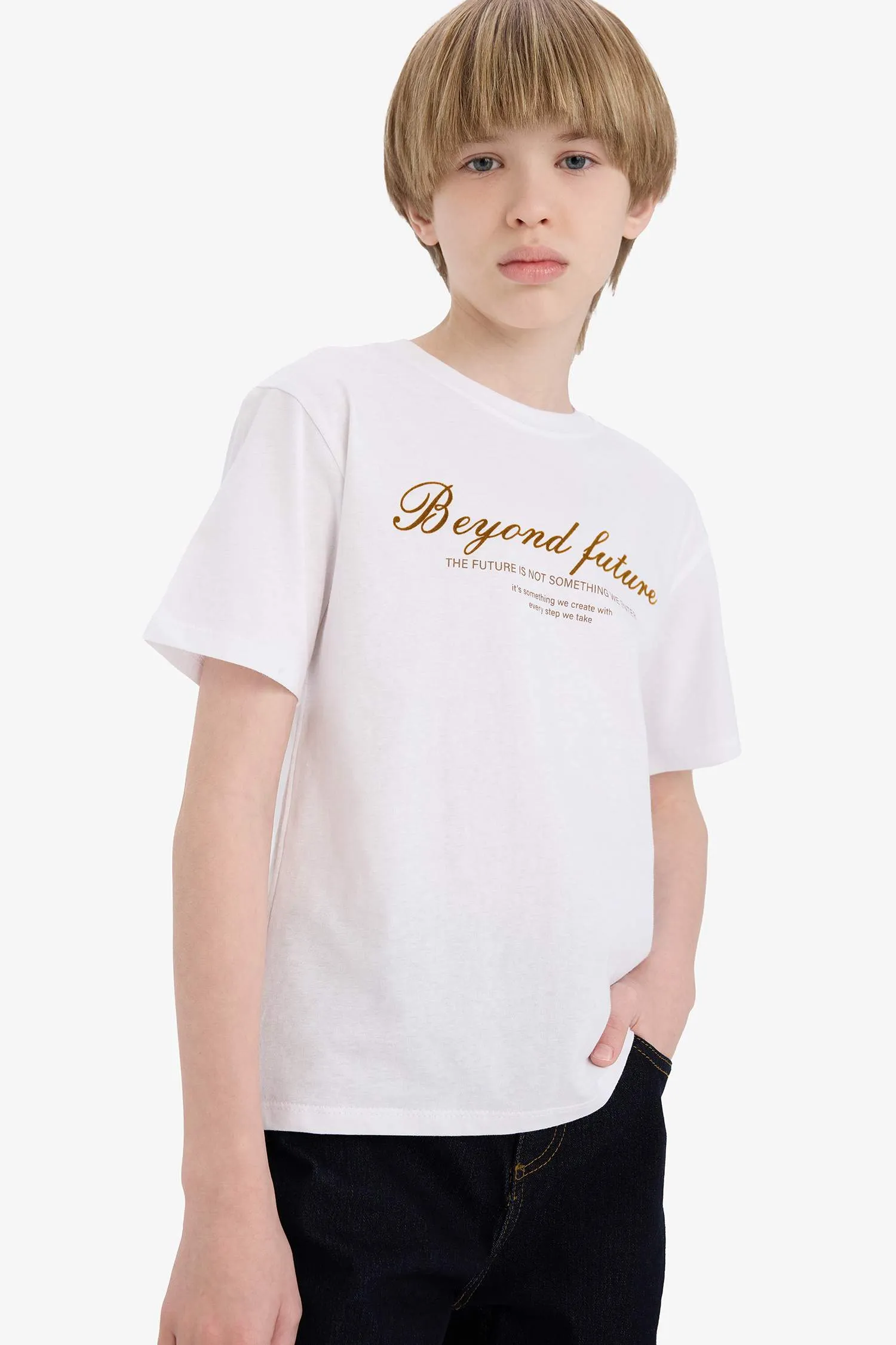Boy Printed Crew Neck Short Sleeve T-Shirt