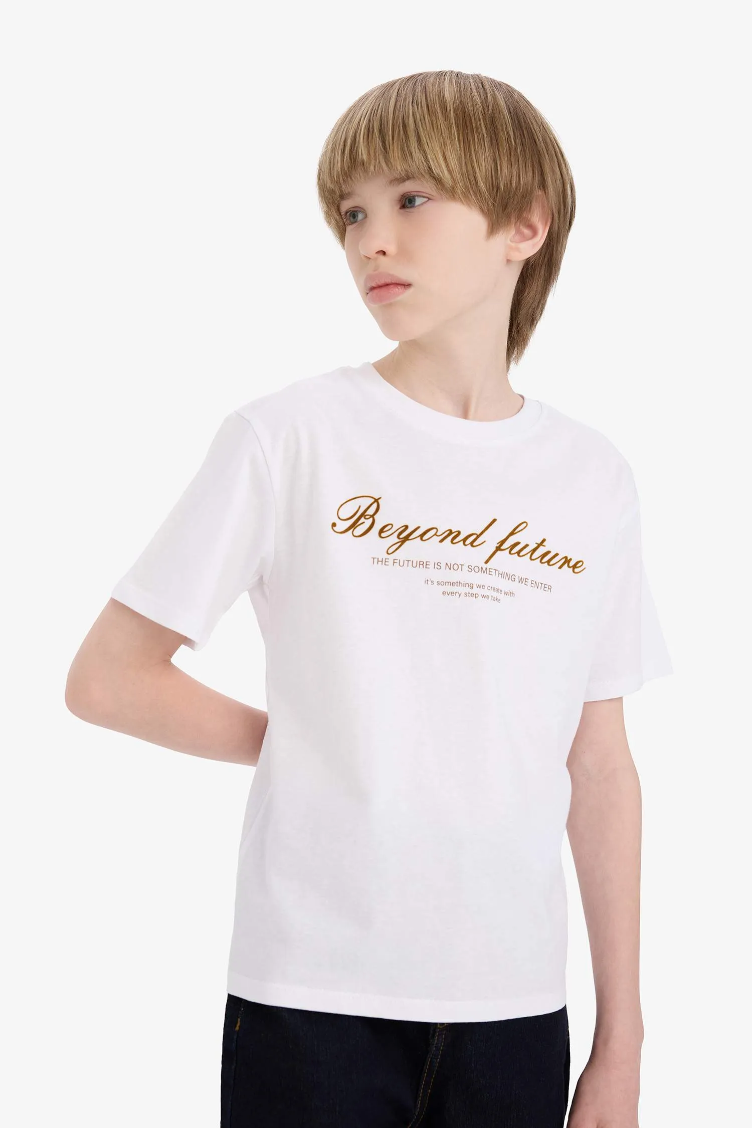 Boy Printed Crew Neck Short Sleeve T-Shirt