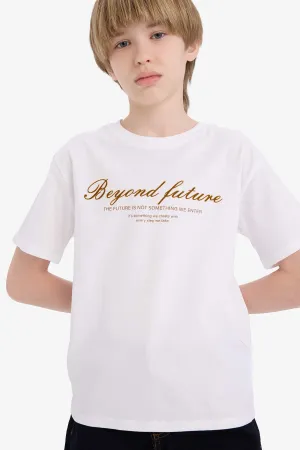 Boy Printed Crew Neck Short Sleeve T-Shirt
