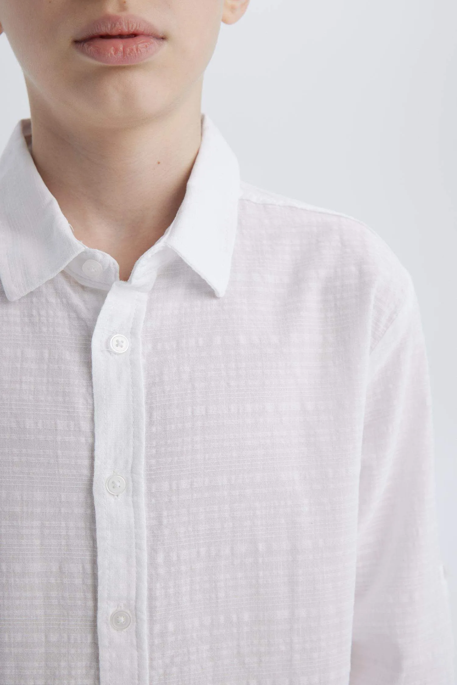 Boy Regular Fit Polo Collar Textured Shirt