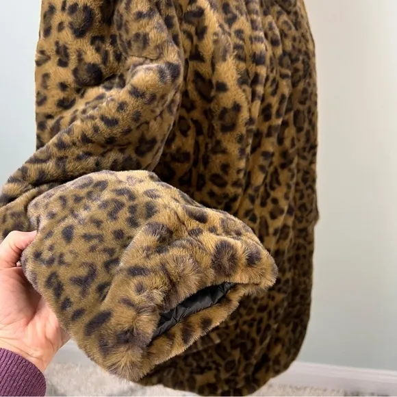 Dennis Basso Reversible Faux Fur Water Resistant Coat