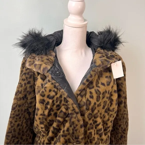 Dennis Basso Reversible Faux Fur Water Resistant Coat