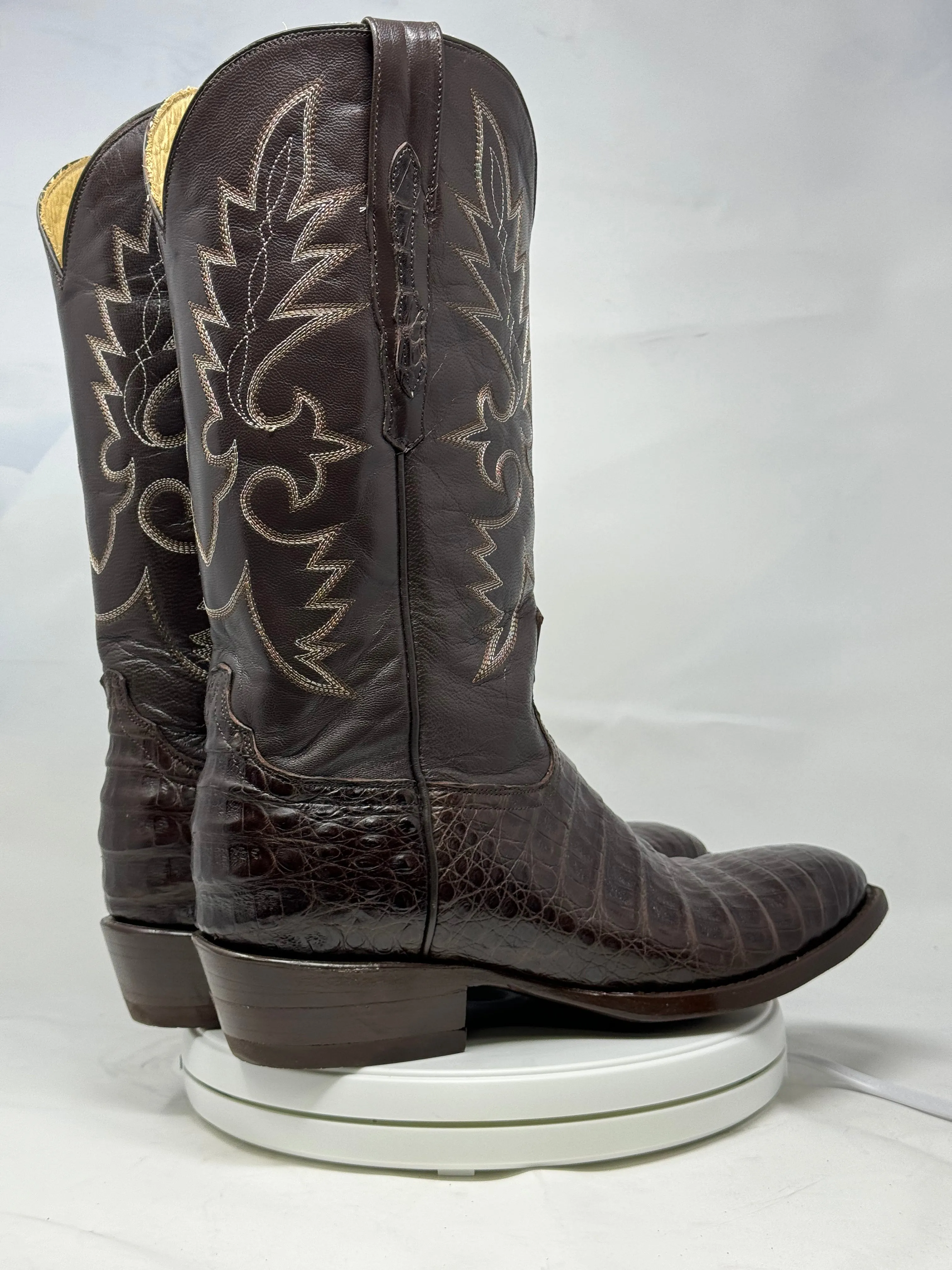 DJ2002 | Don Juan Boots Men's Caiman Belly Chocolate French Toe