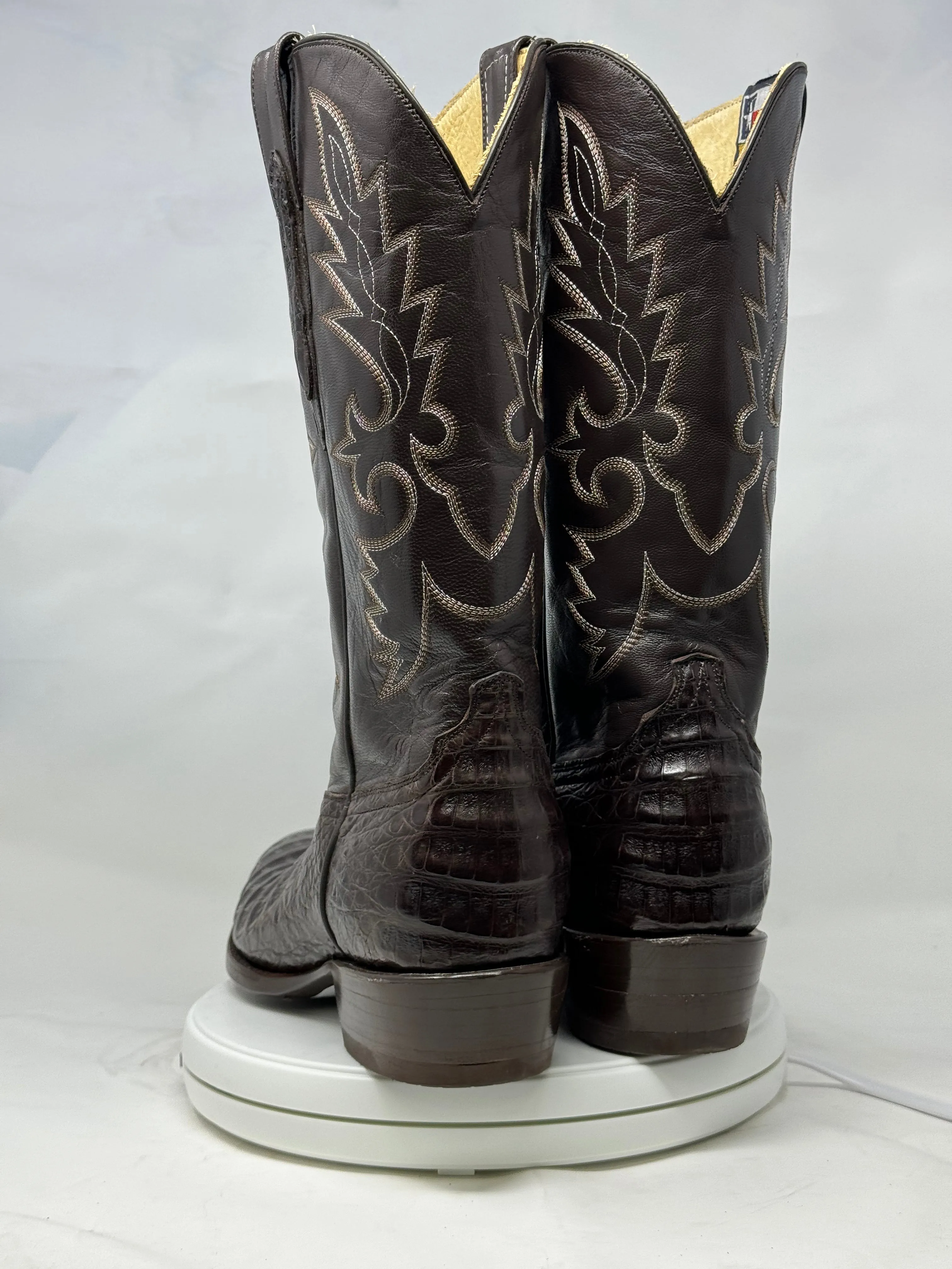 DJ2002 | Don Juan Boots Men's Caiman Belly Chocolate French Toe