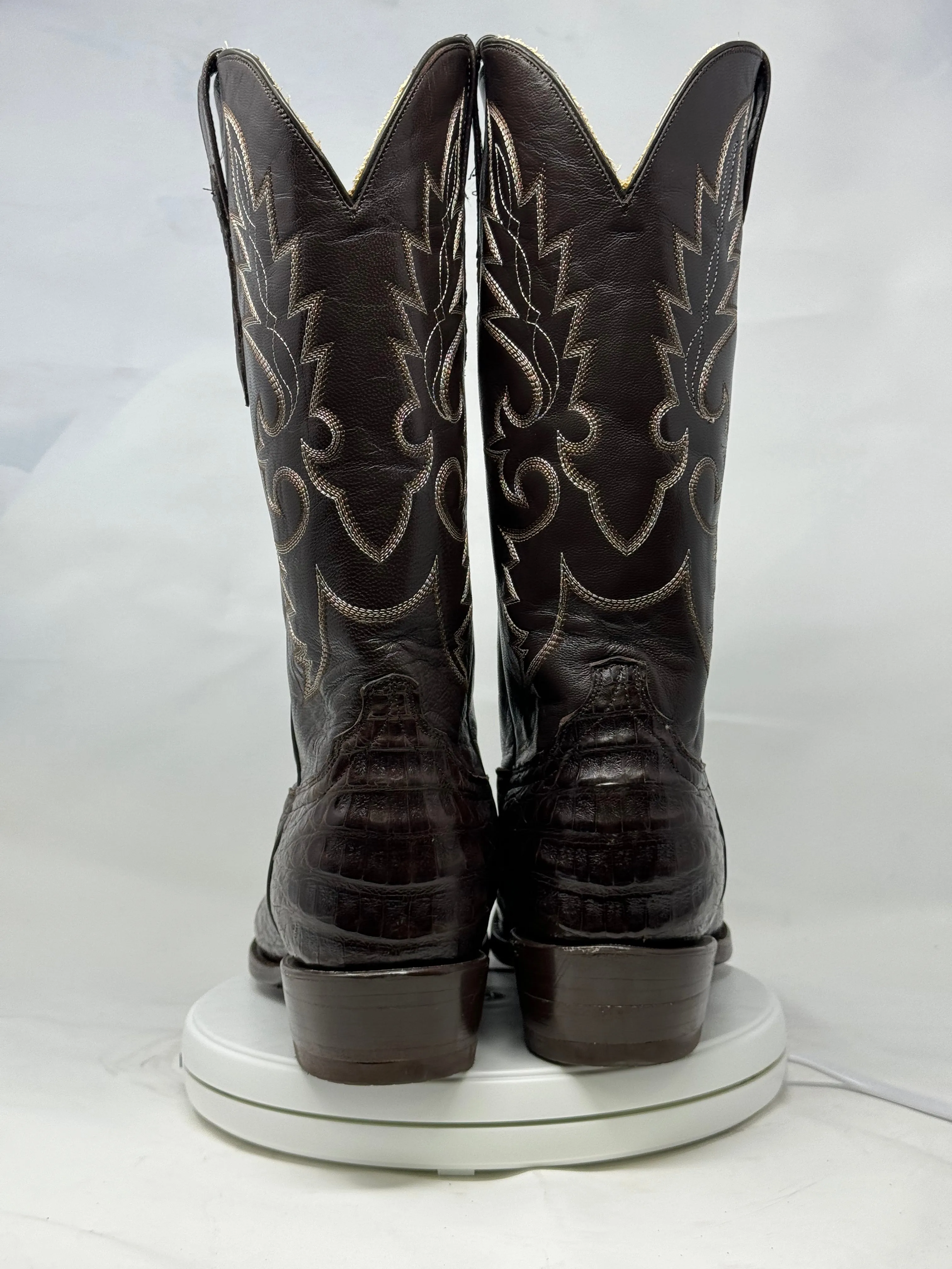 DJ2002 | Don Juan Boots Men's Caiman Belly Chocolate French Toe