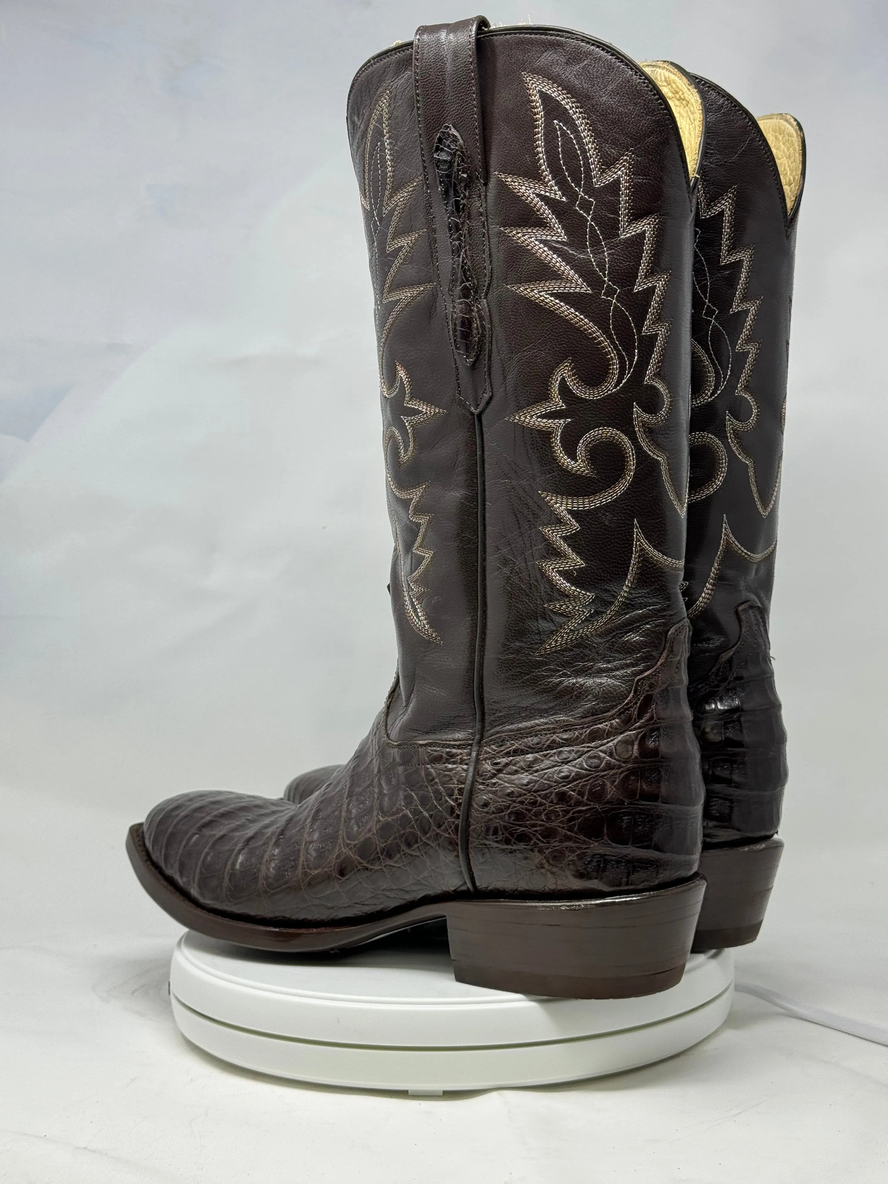 DJ2002 | Don Juan Boots Men's Caiman Belly Chocolate French Toe