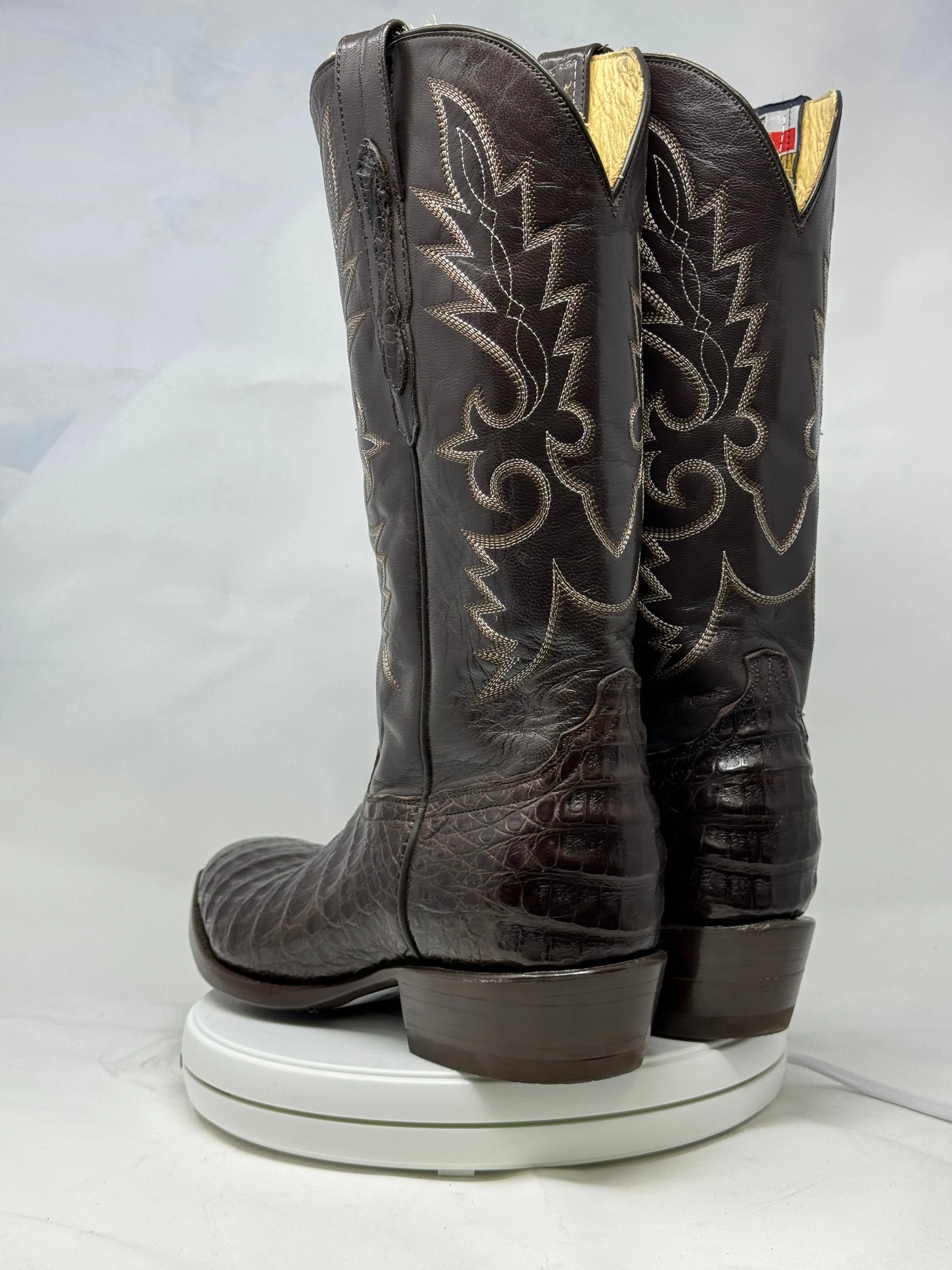 DJ2002 | Don Juan Boots Men's Caiman Belly Chocolate French Toe