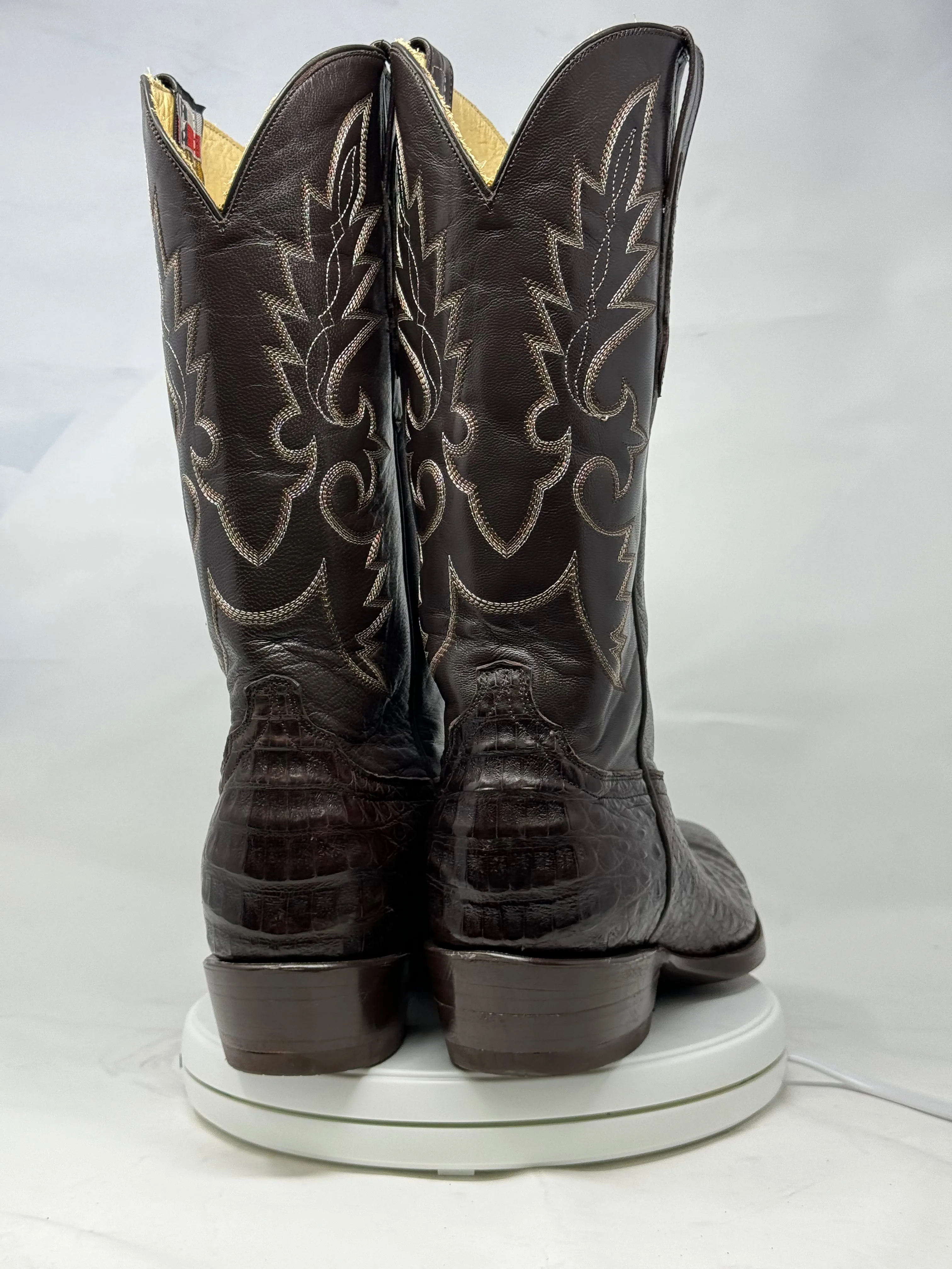 DJ2002 | Don Juan Boots Men's Caiman Belly Chocolate French Toe