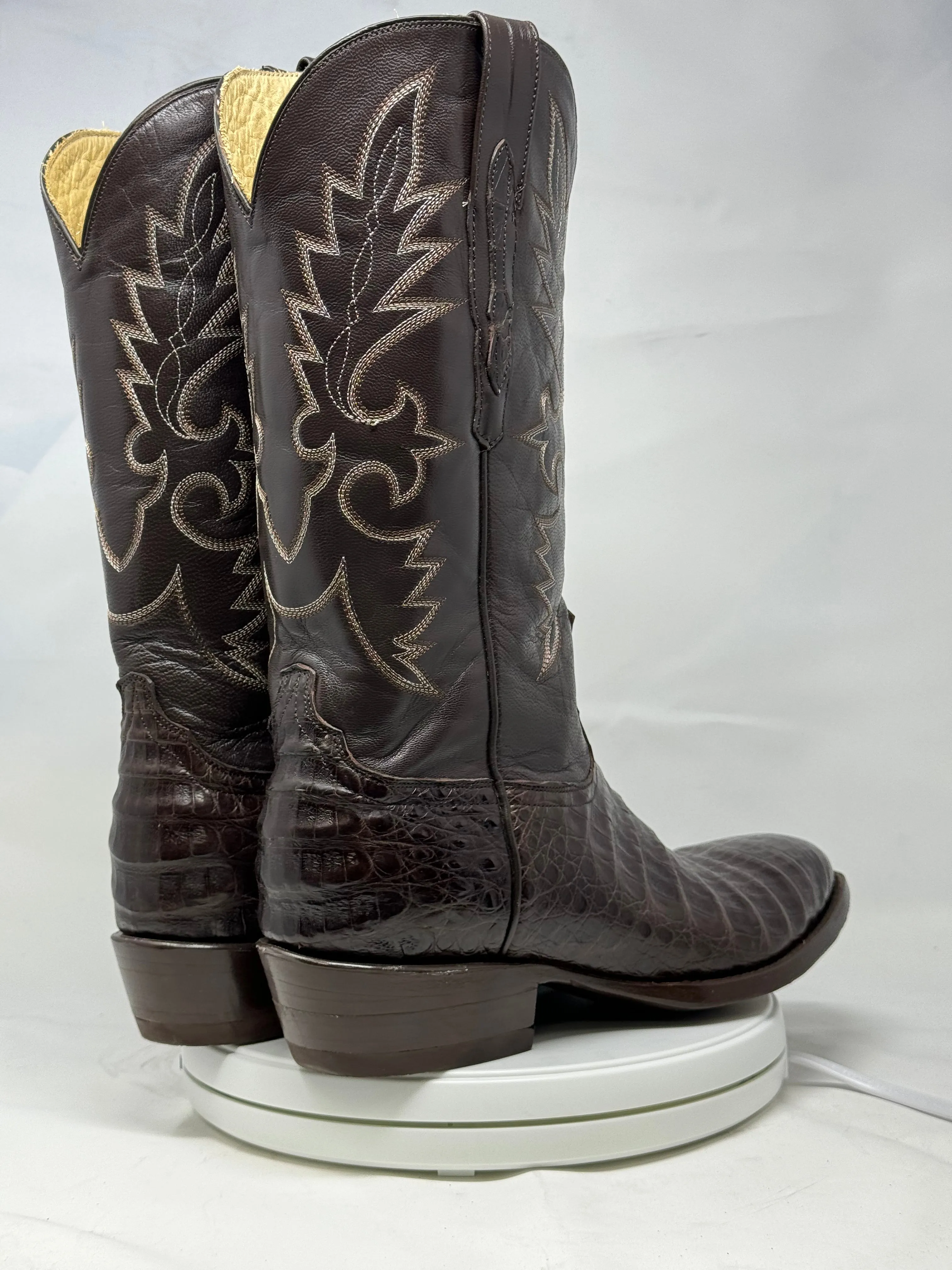 DJ2002 | Don Juan Boots Men's Caiman Belly Chocolate French Toe