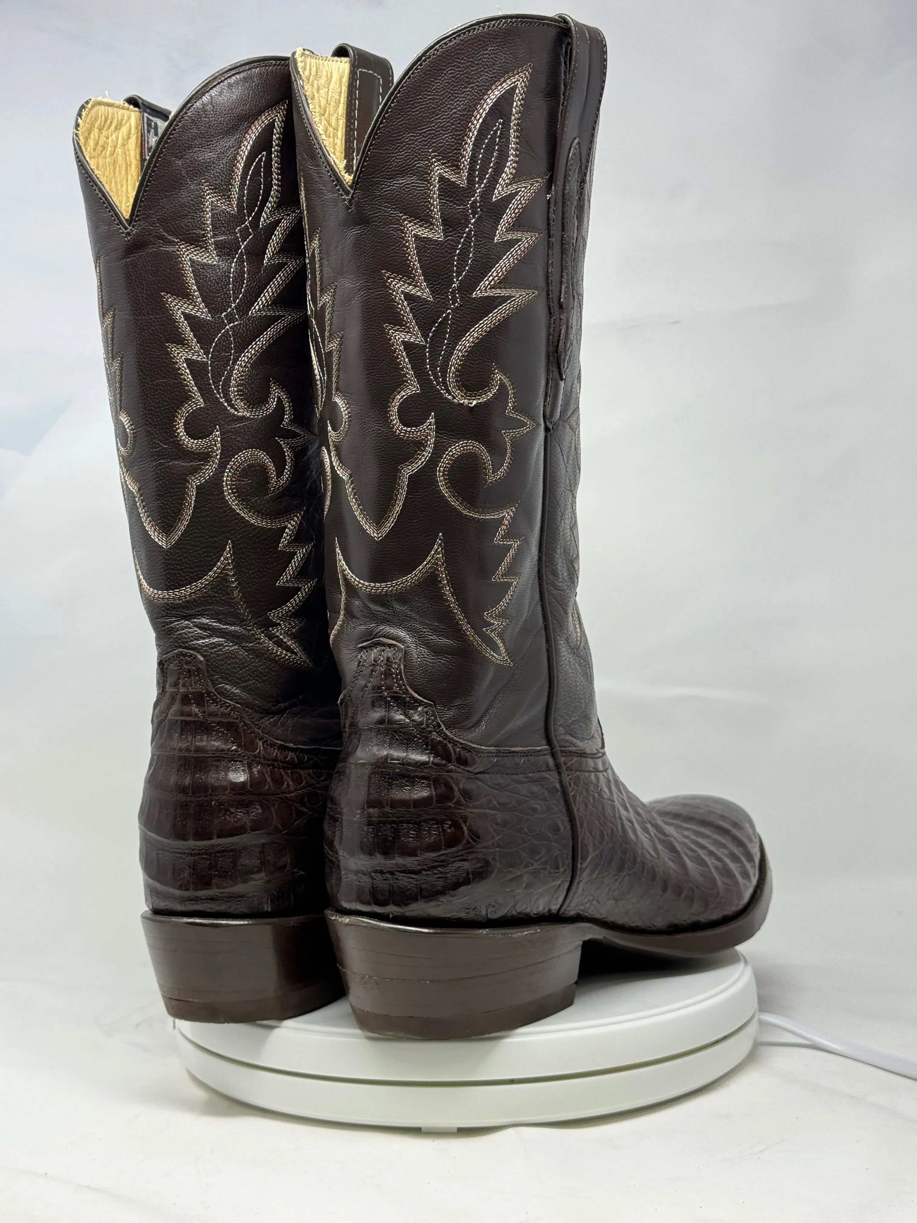 DJ2002 | Don Juan Boots Men's Caiman Belly Chocolate French Toe
