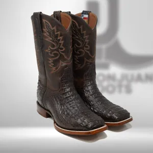 DJ2044 | Don Juan Boots Men's Caiman Back Chocolate H Toe P