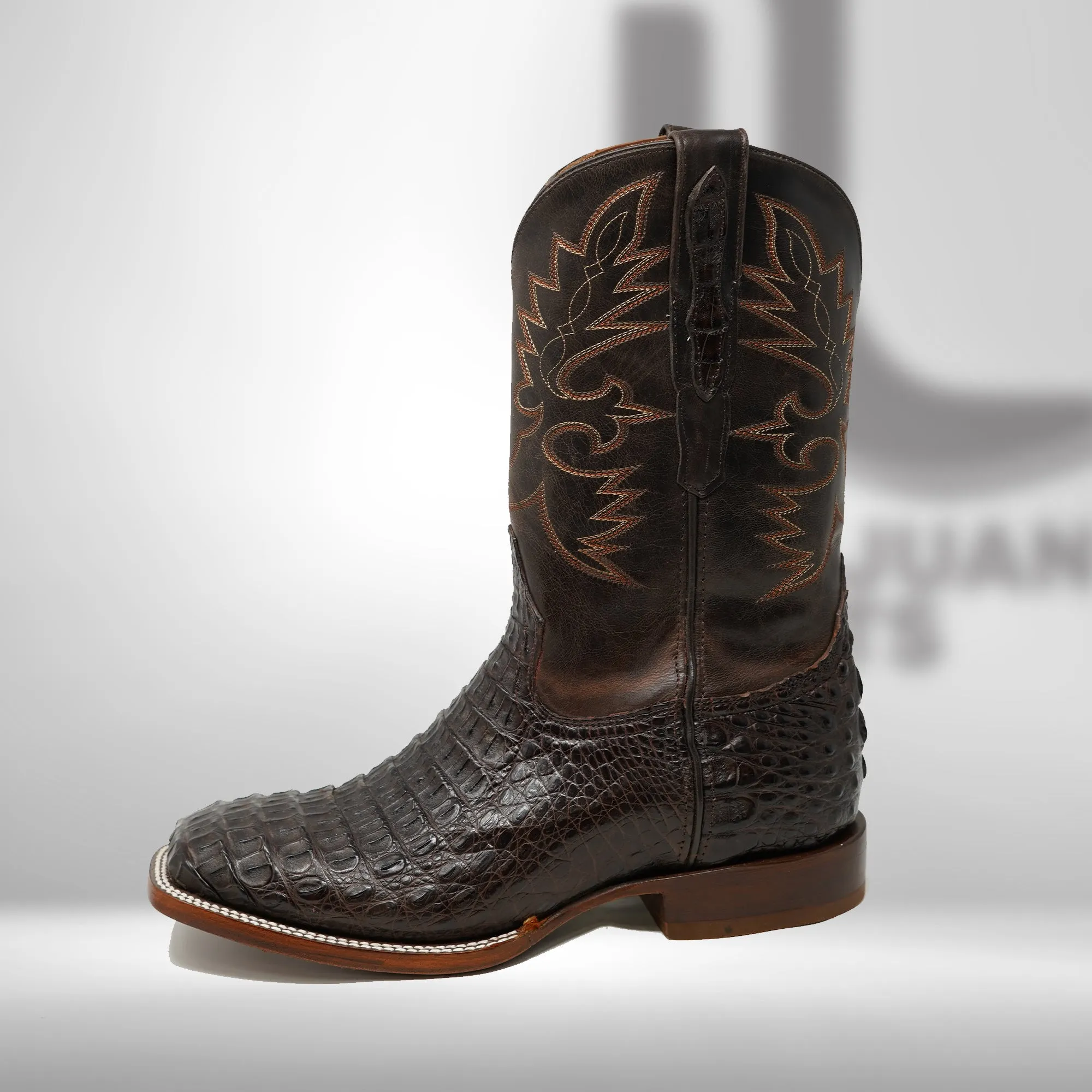 DJ2044 | Don Juan Boots Men's Caiman Back Chocolate H Toe P