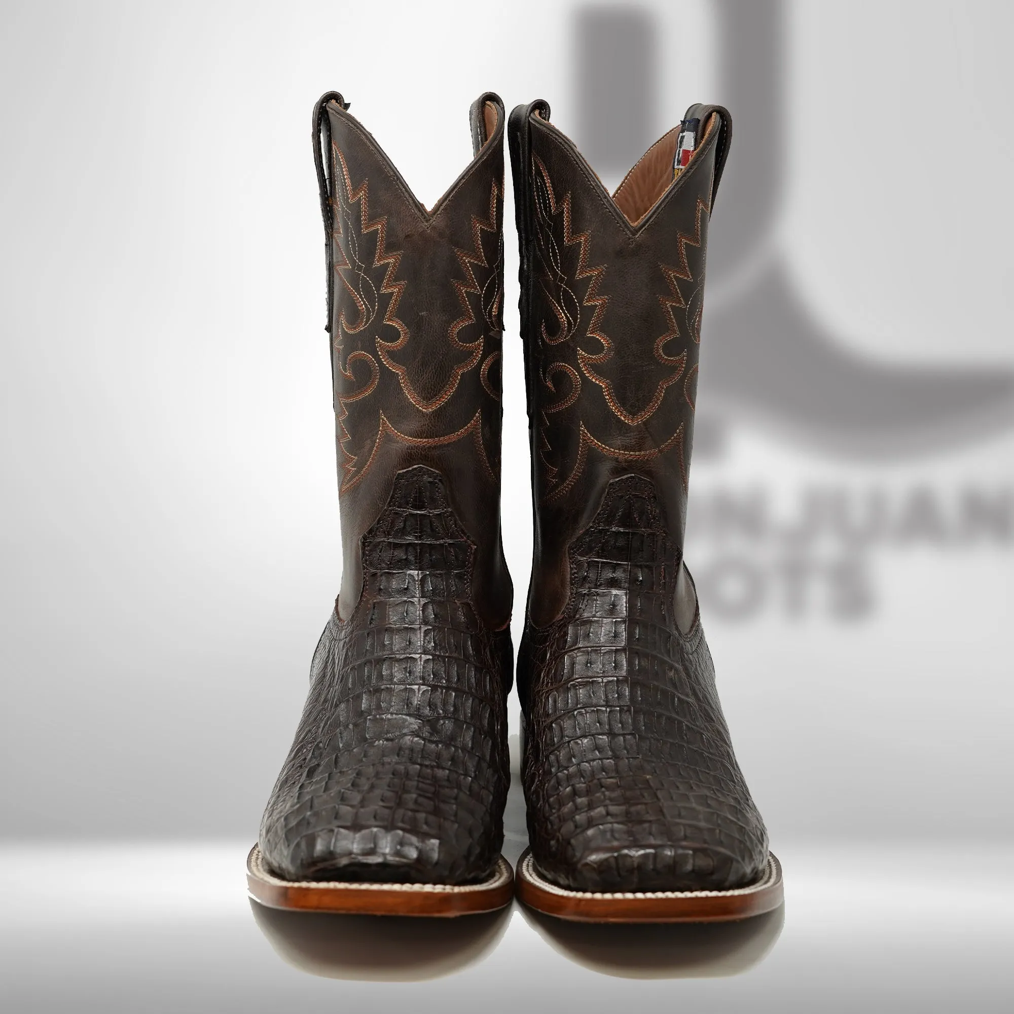 DJ2044 | Don Juan Boots Men's Caiman Back Chocolate H Toe P
