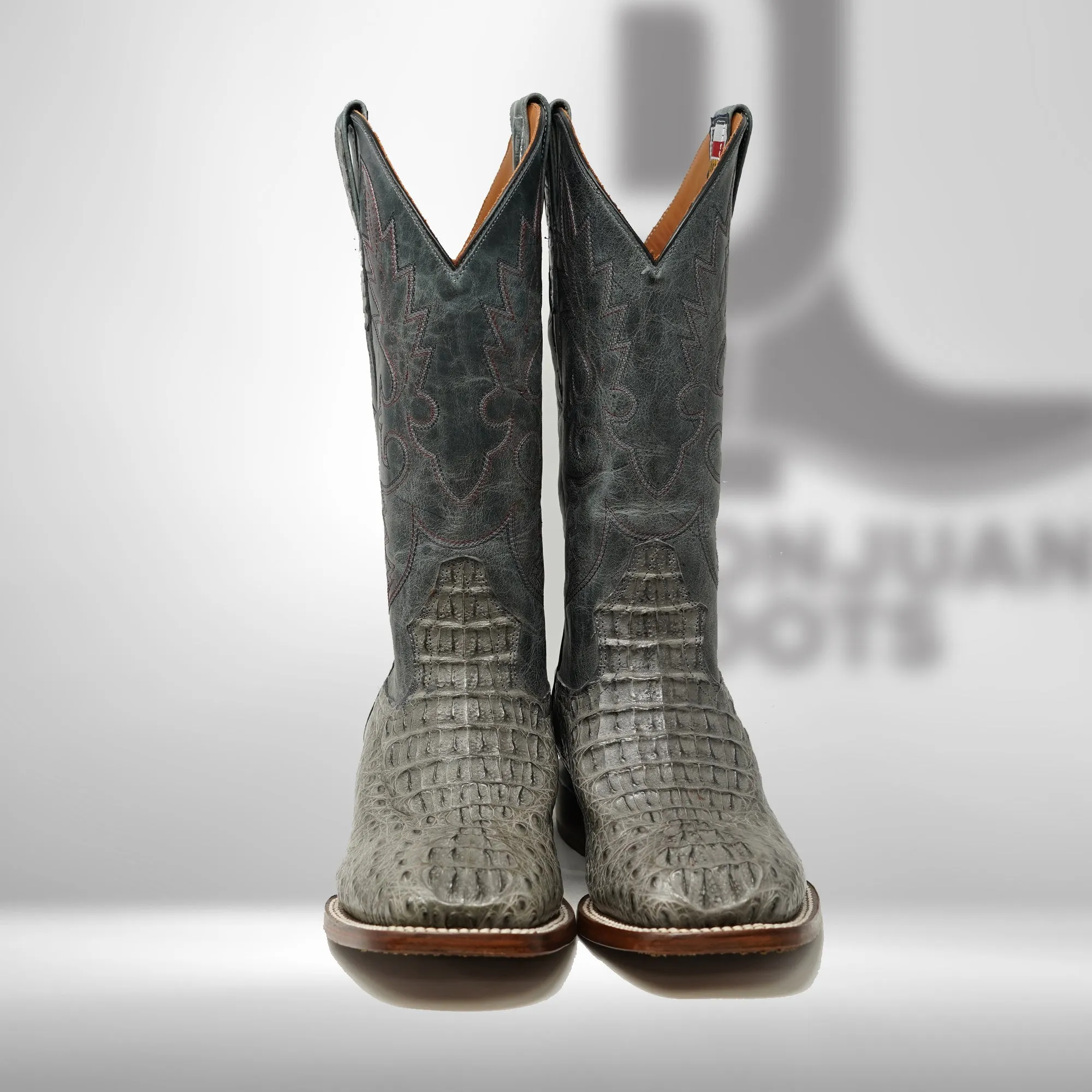 DJ2058 | Don Juan Boots Men's Caiman Hornback Dark Grey H Toe P