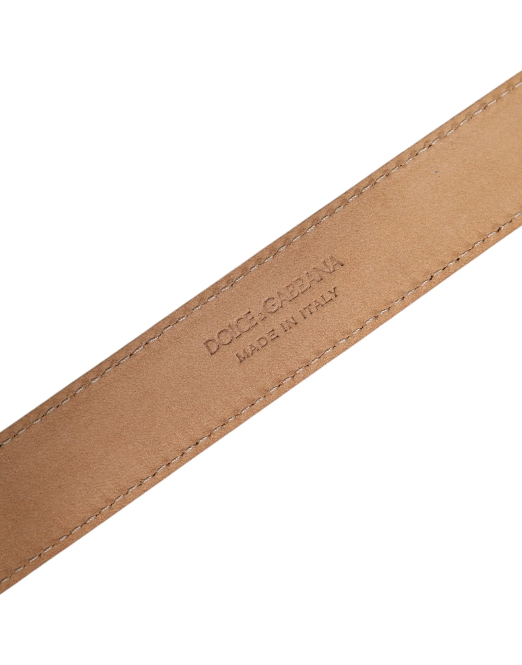Dolce & Gabbana Metallic Yellow Leather Metal Logo Buckle Belt