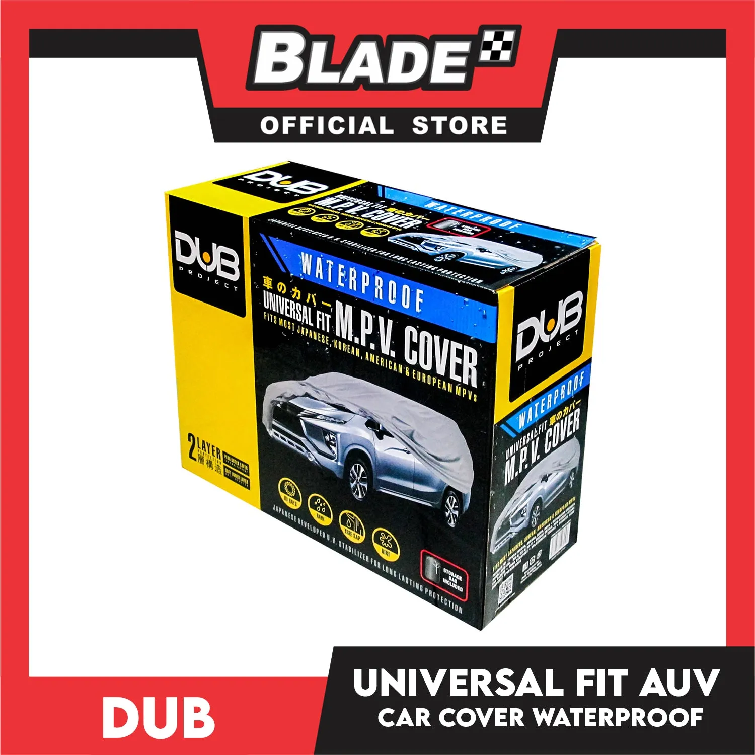 Dub Car Cover AUV/MPV Waterproof w/ Storage Bag Fits for Toyota Innova, Avanza, Rsuh, Rav4, Mitsubishi Xpander, Honda Mobillo, BR-V, CR-V