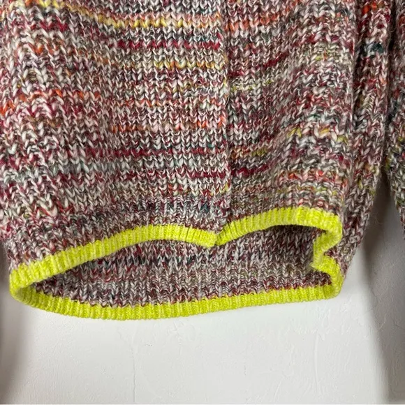 Free People Sweater Cardigan Button‎ Down Heather Rainbow Chunky Knit Loomed