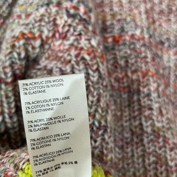 Free People Sweater Cardigan Button‎ Down Heather Rainbow Chunky Knit Loomed