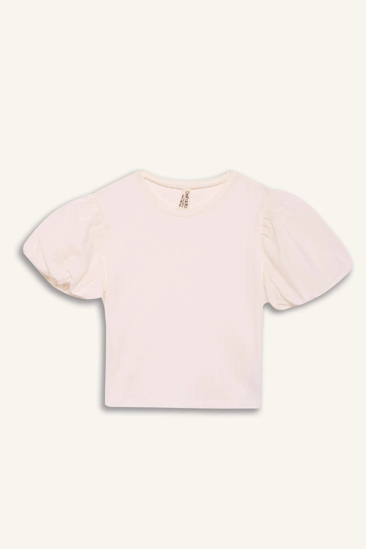 Girl Crew Neck Corduroy Short Sleeve T-shirt