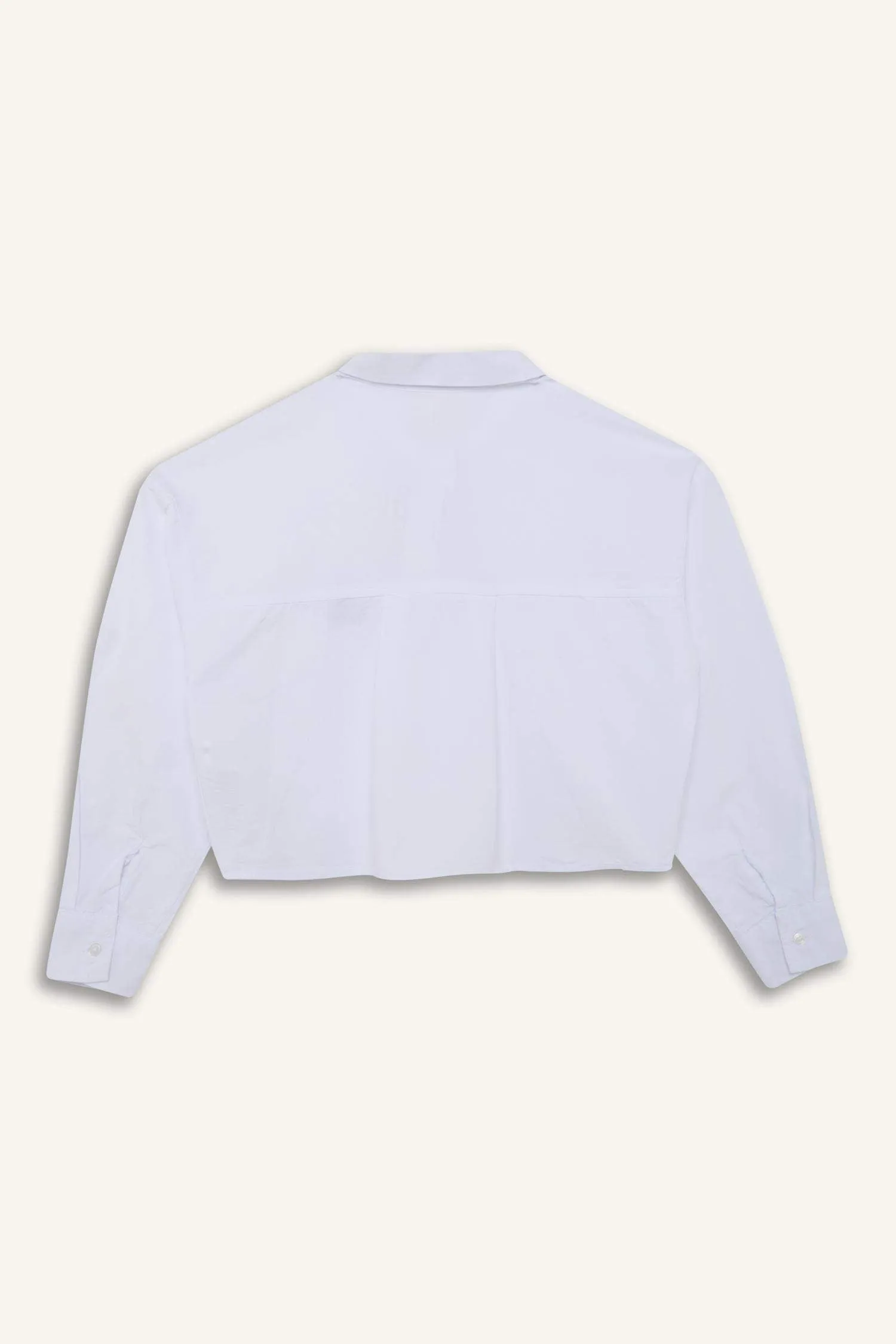 Girl Crop Oxford Long Sleeve Shirt