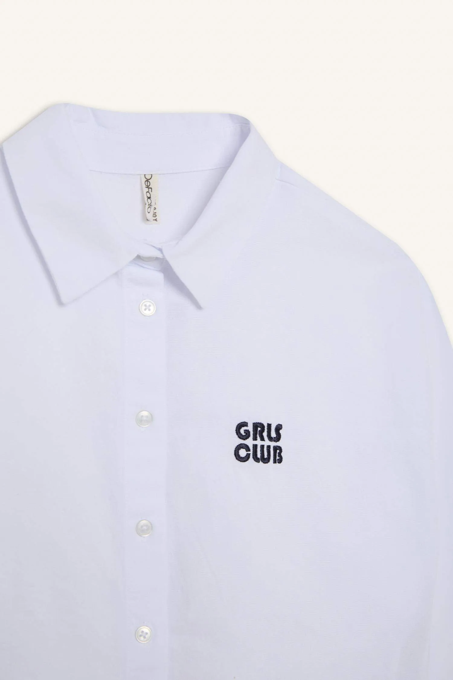 Girl Crop Oxford Long Sleeve Shirt
