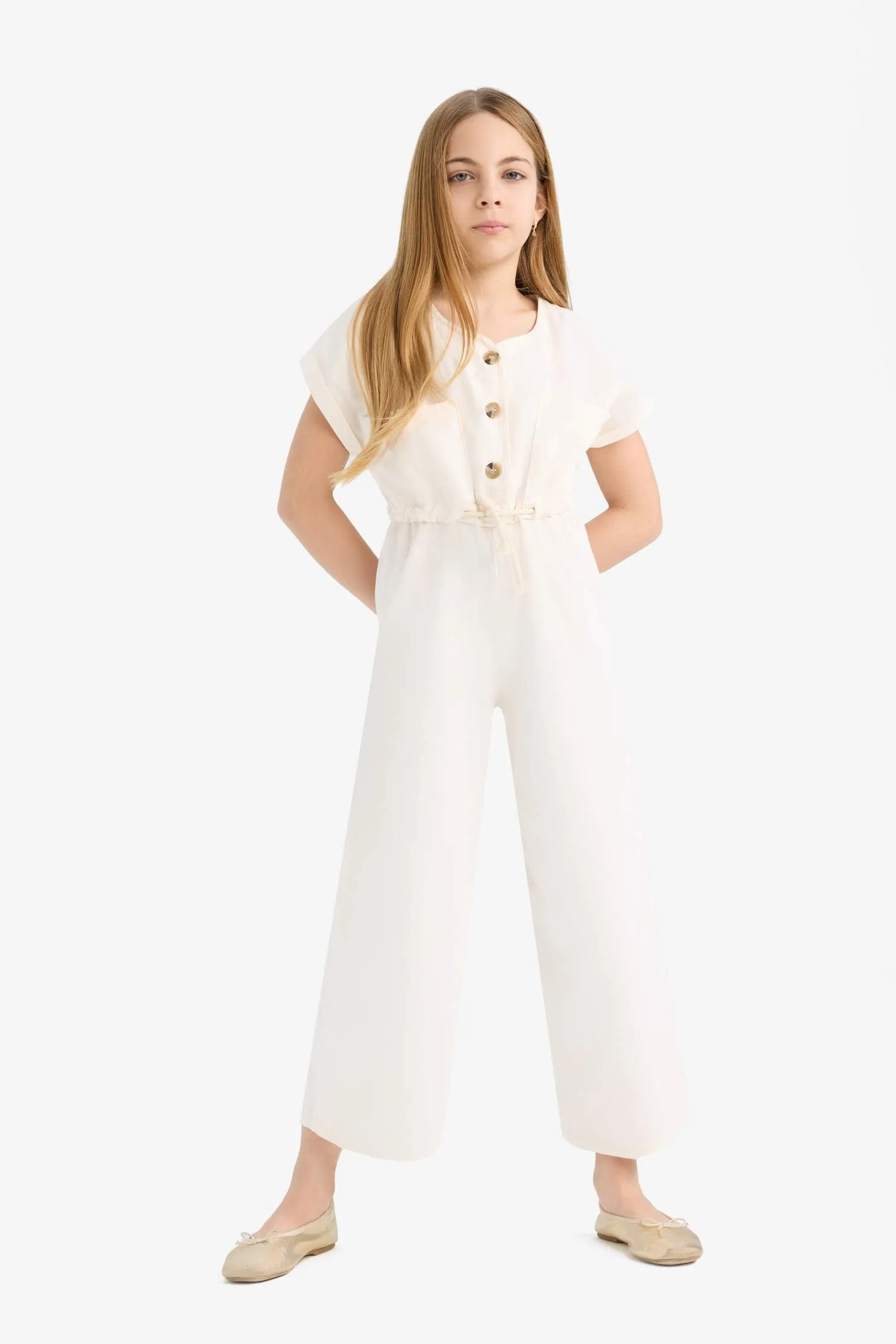 Girl Gabardine Jumpsuit