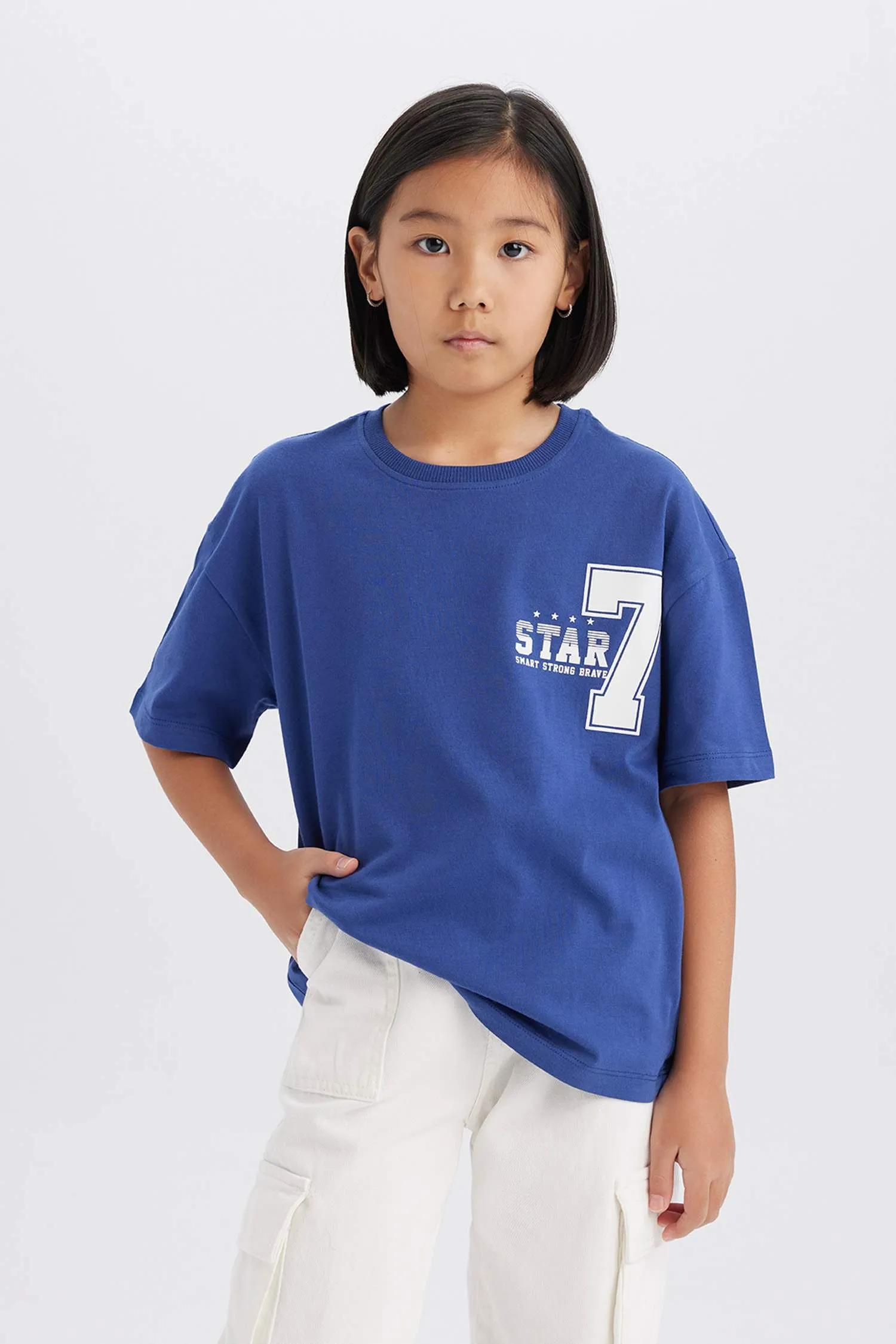 Girl Oversize Fit Crew Neck Short Sleeve T-Shirt
