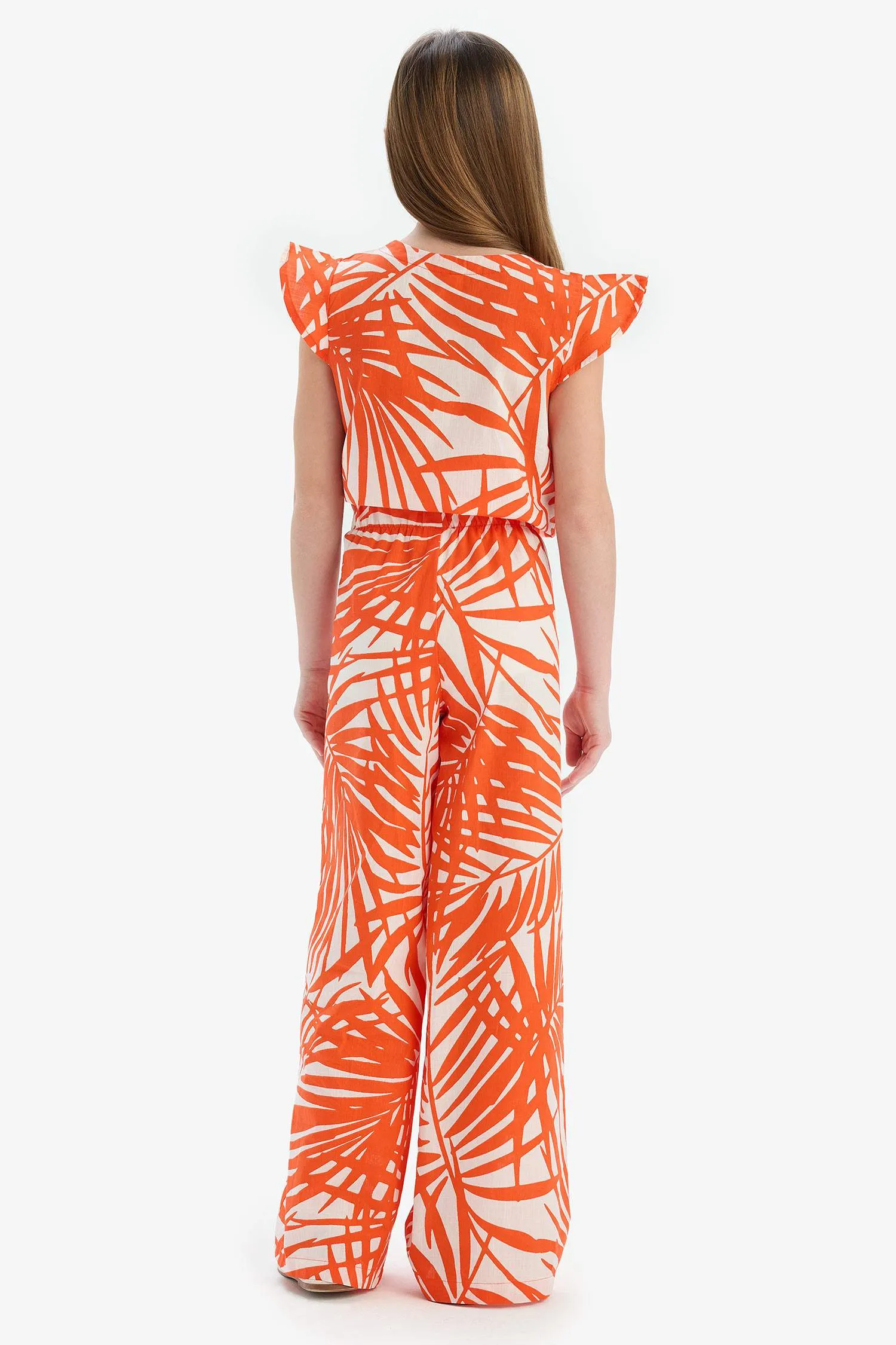 Girl Patterned Wide Leg Cotton Trousers