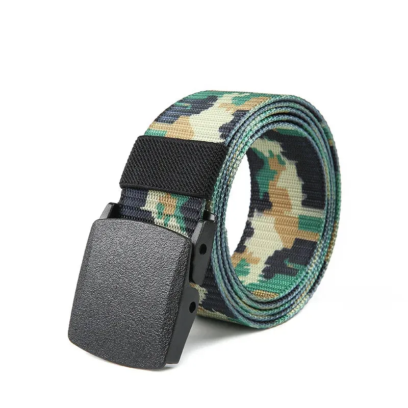 High Quality Men's Nylon Canvas Belt - Automatic Buckle Outdoor Belt