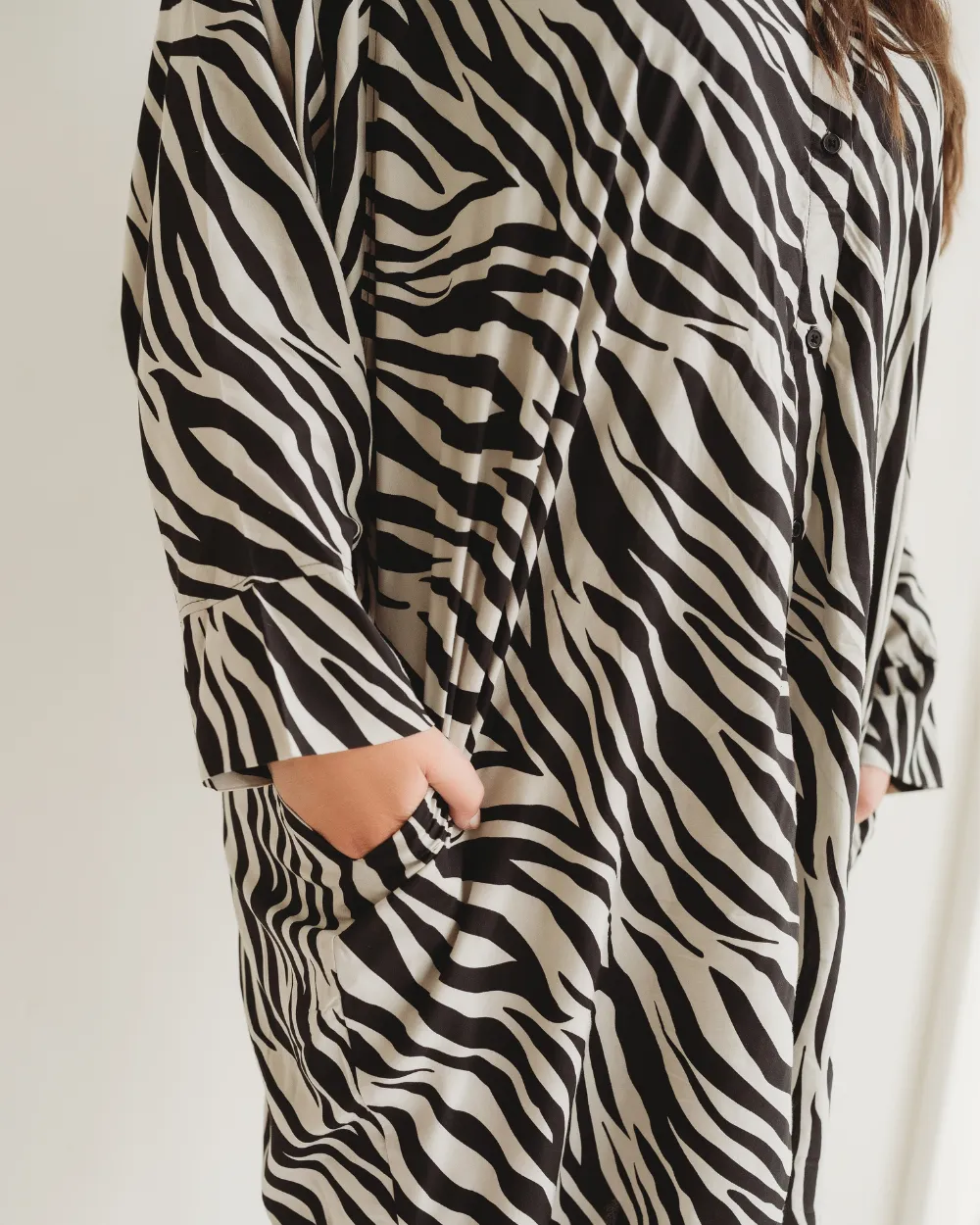 Jess Multicolour Zebra Streak Midi Shirt Dress