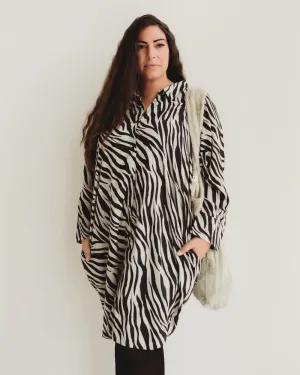Jess Multicolour Zebra Streak Midi Shirt Dress