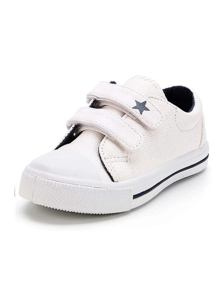 Kids Boy Girl Sneakers  PU Shoes Solid Navy - KKOMFORME