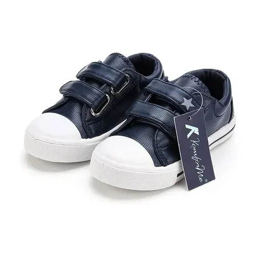Kids Boy Girl Sneakers  PU Shoes Solid Navy - KKOMFORME