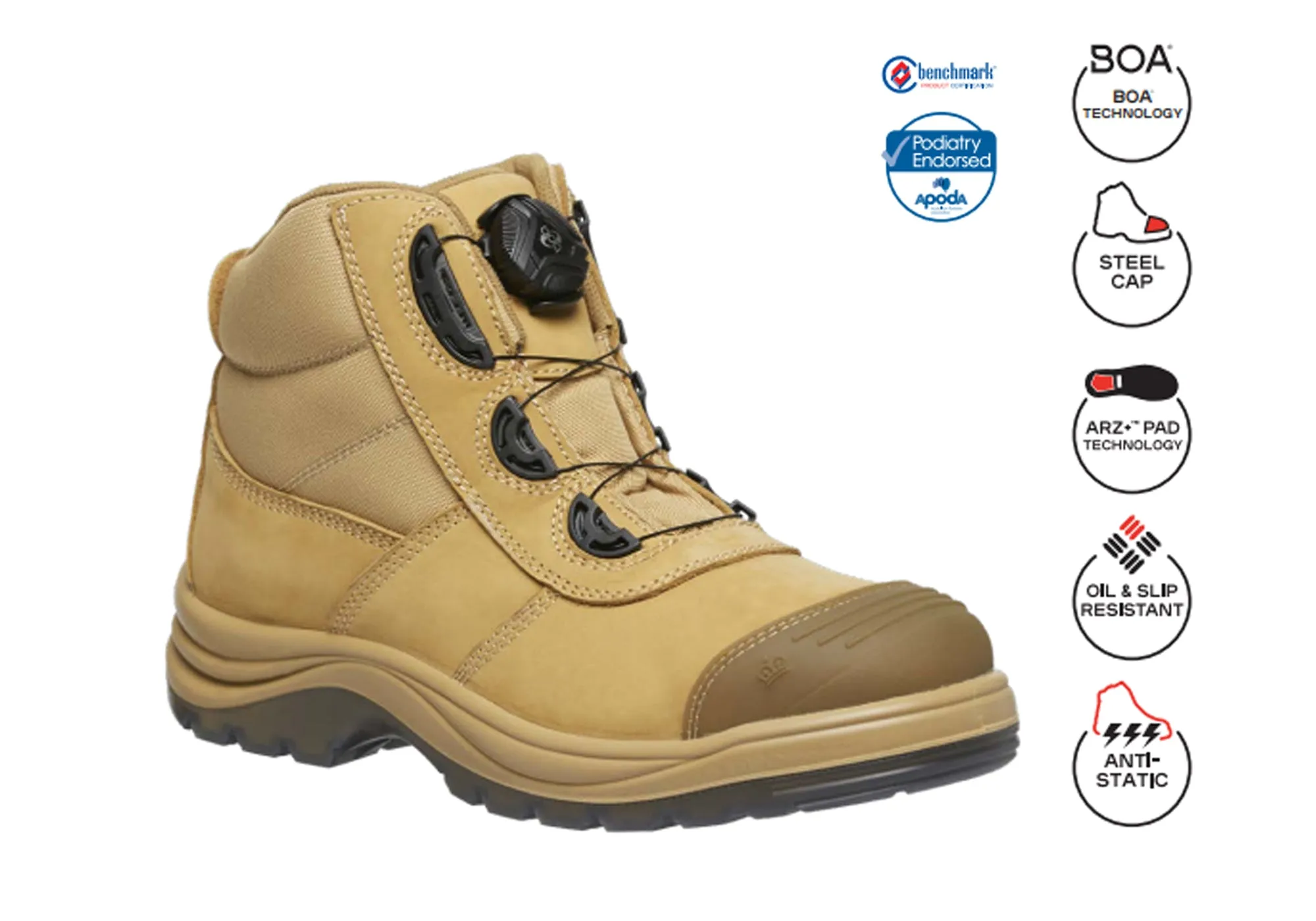 KingGee Tradie Boa Mens Steel Toe Cap Work Boots