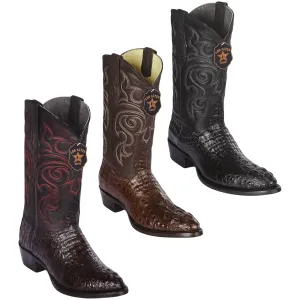 Los Altos Hornback Caiman Crocodile Round Toe Boots