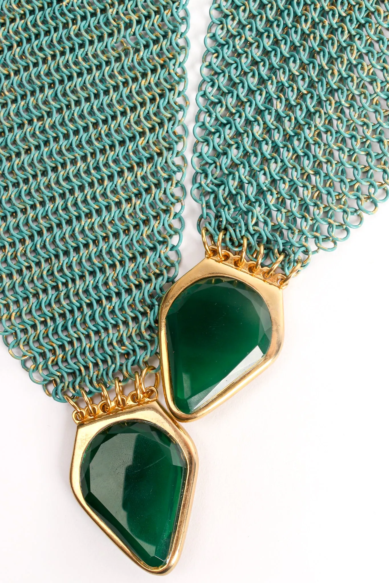 Metal Mesh Crossover Glass Buckle Belt