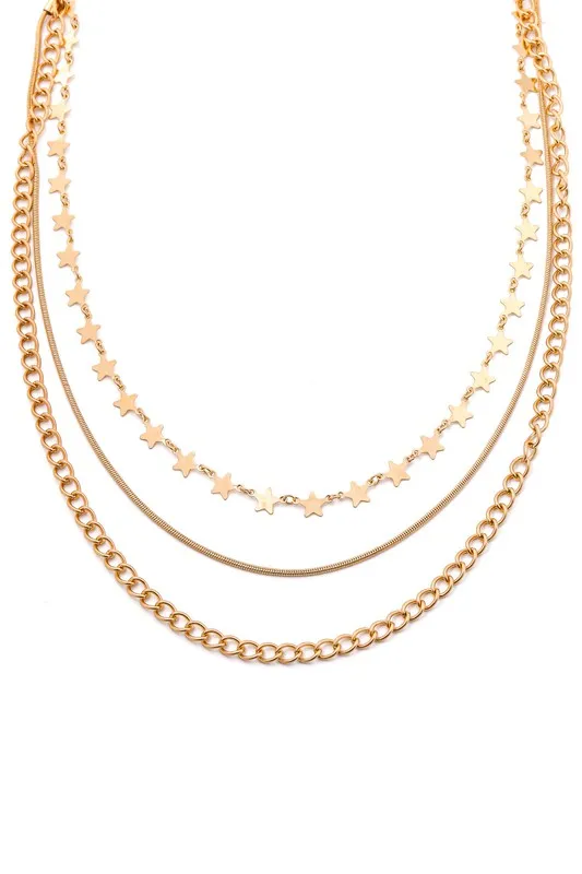 Mini Stars Multi Layer Gold Necklace