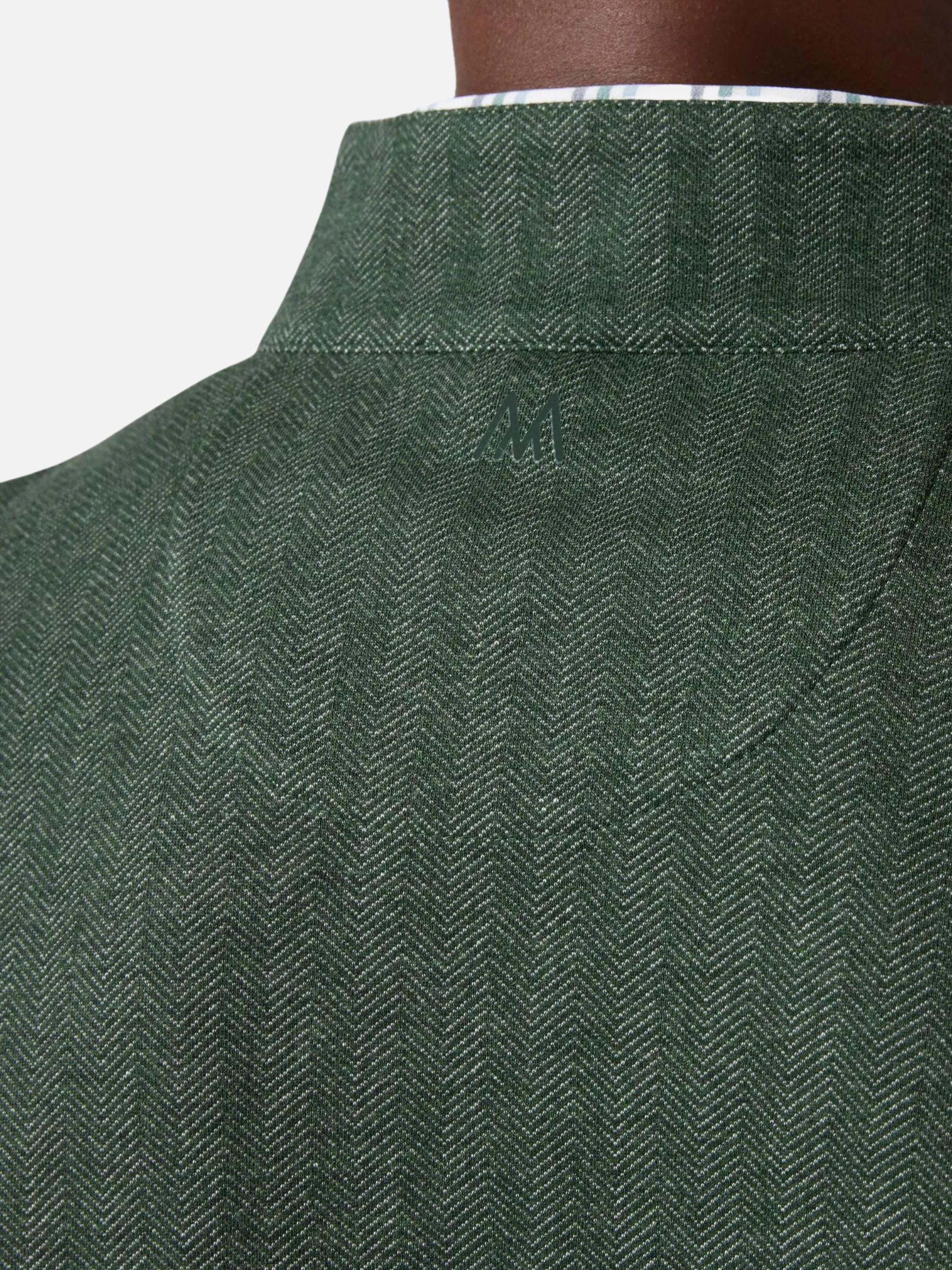 Mizzen   Main KPI Quarter Zip - Spruce Herringbone
