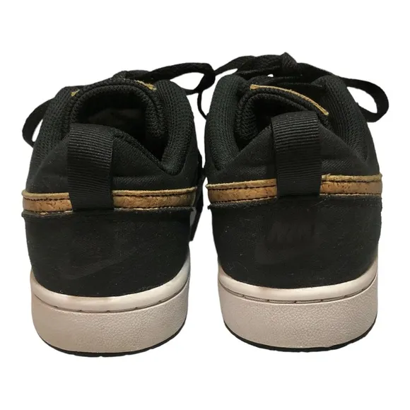 NIKE Court Borough Low 2 Canvas Black Cork DC7949-001 Size Women 6.5/Youth 5