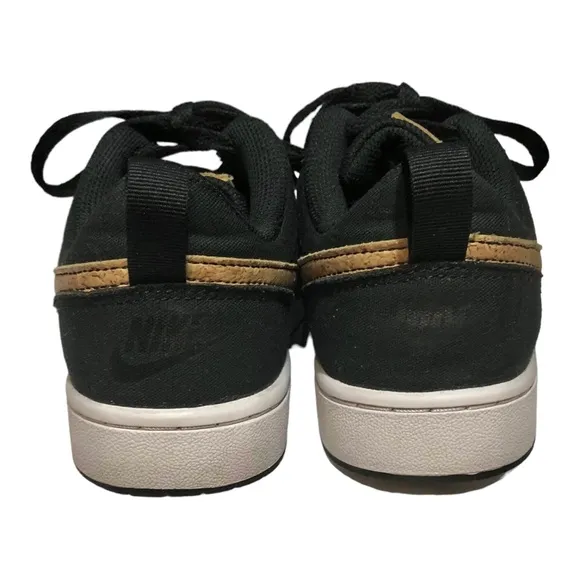 NIKE Court Borough Low 2 Canvas Black Cork DC7949-001 Size Women 6.5/Youth 5