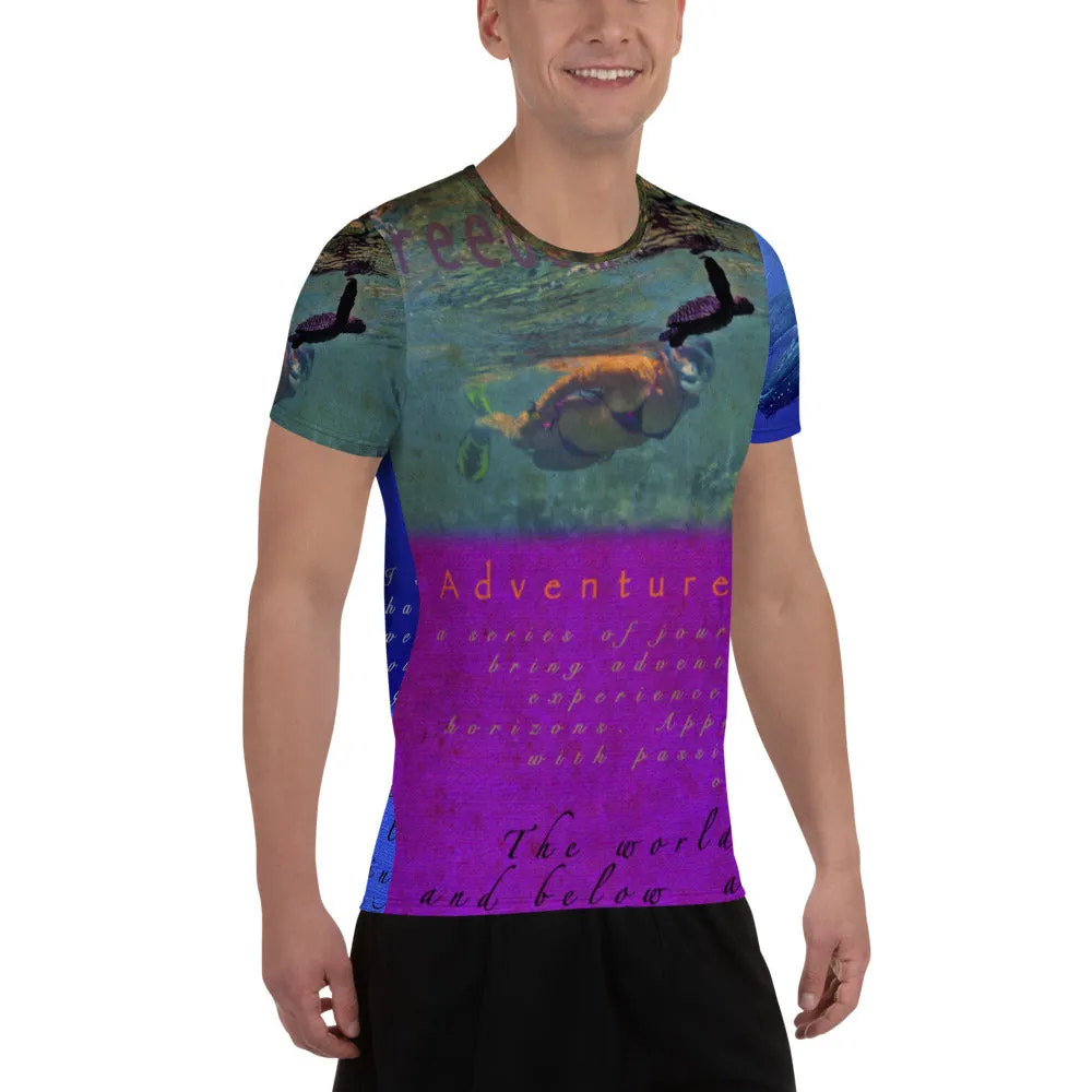 Ocean Posters All-Over Print Men's Athletic T-shirt