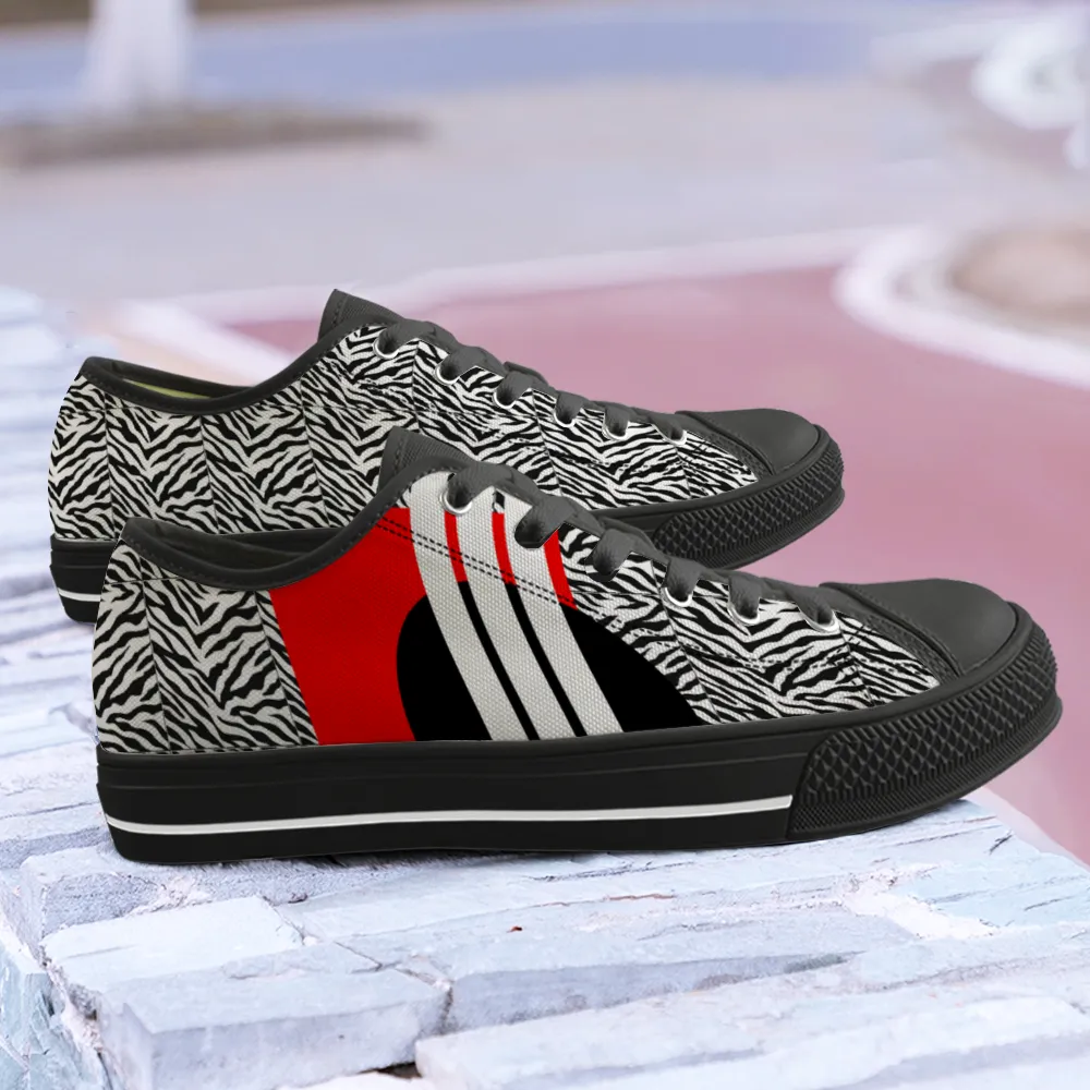 Origen Destination |Symbol-inspired Unisex Black Low Top Canvas Shoes
