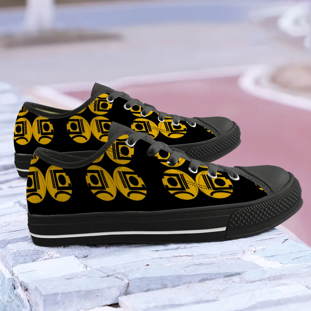 Origen Destination Unisex Black Low Top Canvas Shoes