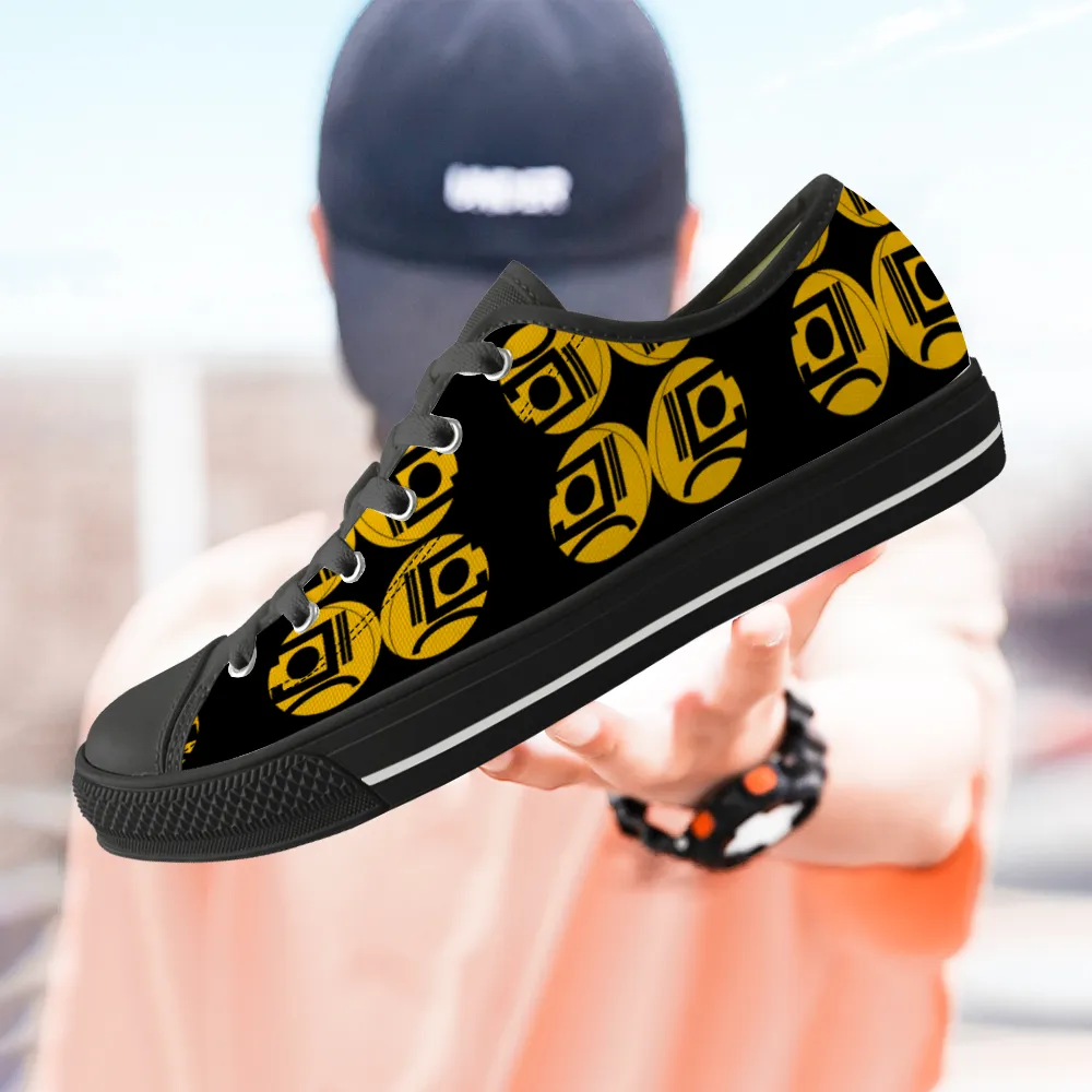 Origen Destination Unisex Black Low Top Canvas Shoes
