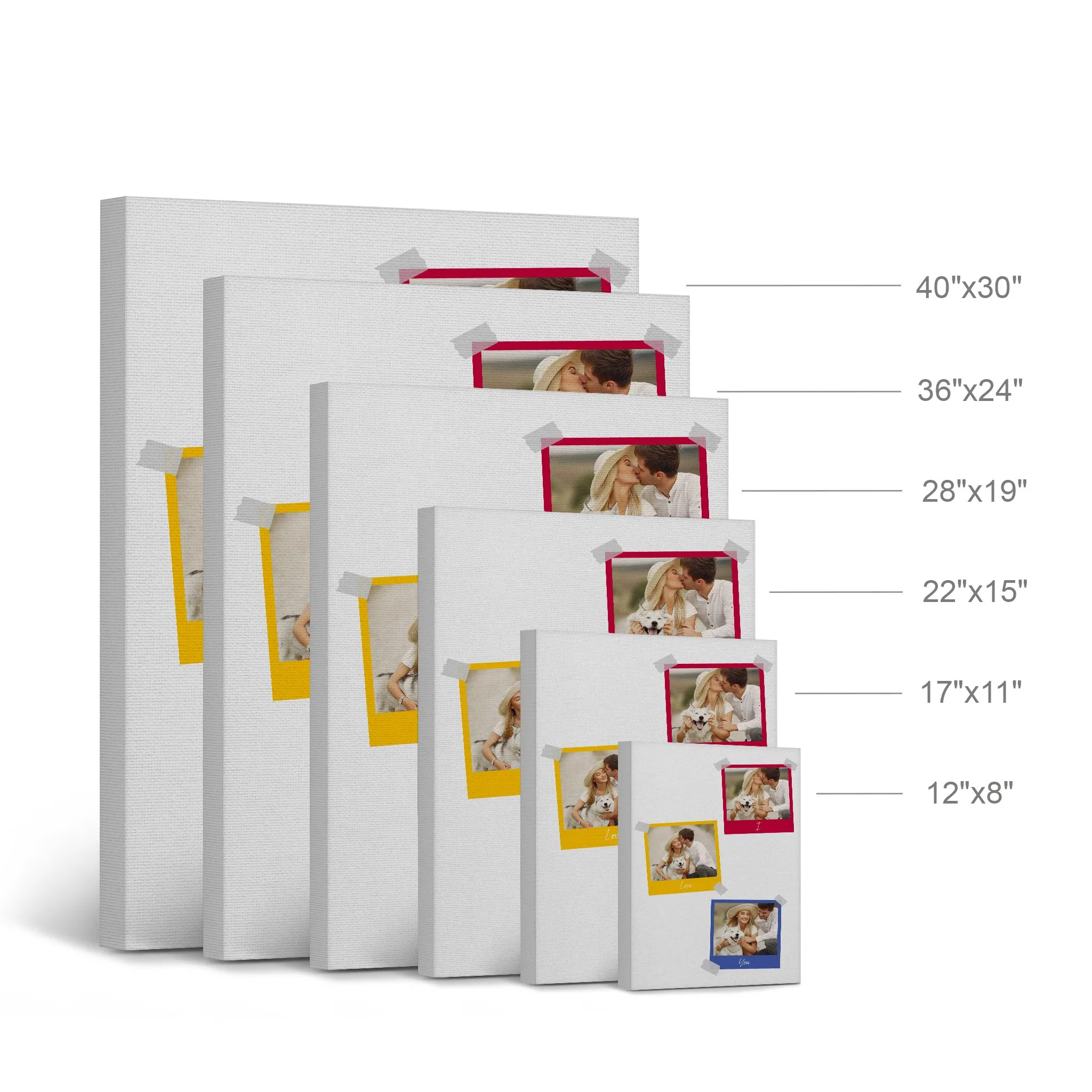 Personalized Gift Wall Art Custom Photo Collage with Colorful Polaroid Frames and Customized Text